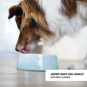 FLUFFINO® Futternapf Hundenapf / Futternapf Keramik - 800 ml - Lebensmittelecht - Blau