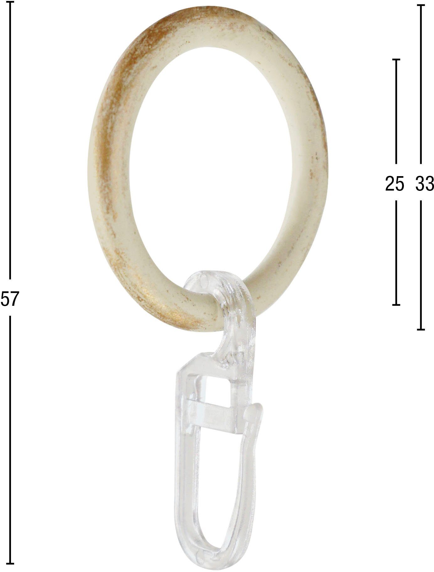 GARESA Gardinenring Ring mit Haken, (20-St), für Durchmesser bis 16 mm, einfache Montage