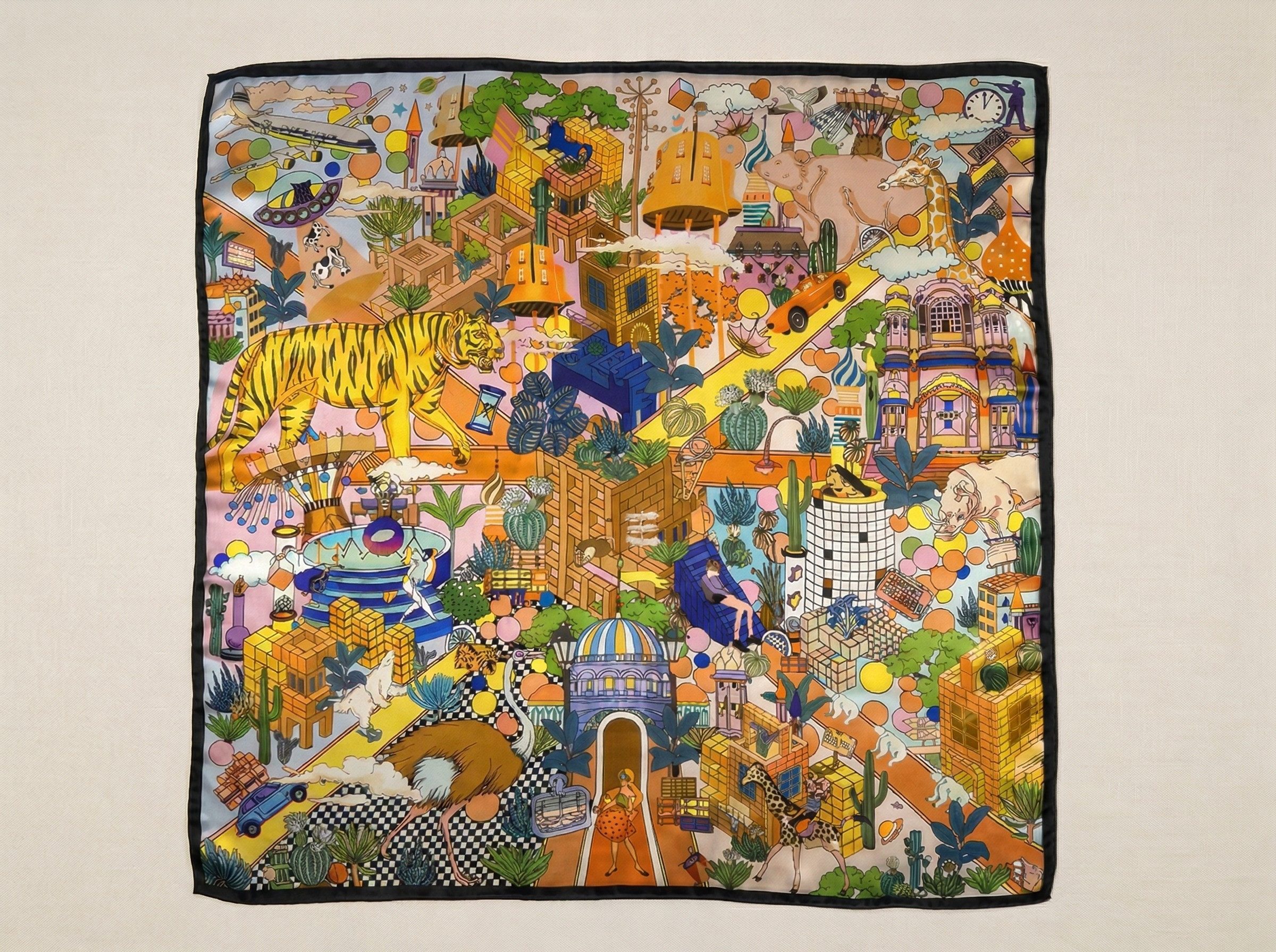 Kleelein Seidentuch Nickituch 100% Maulbeerseide Old-Money-Ästhetik Künstlerisches-Vintage