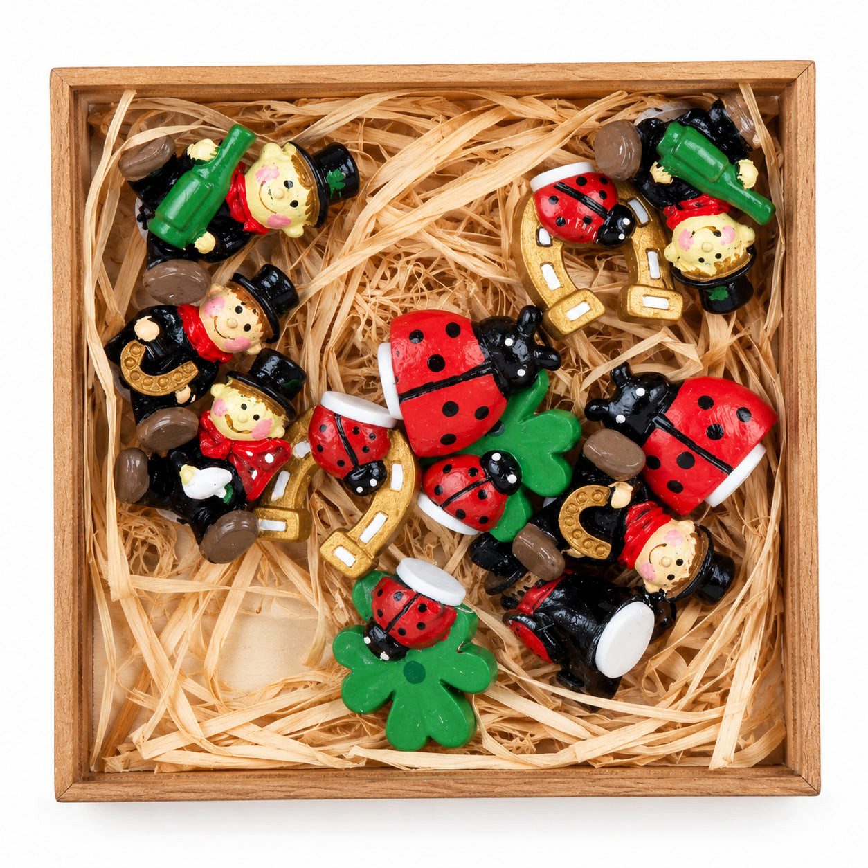 Logbuch-Verlag Dekofigur 12er Set Streudeko Silvester Glückssymbole ca. 2 bis 3 cm