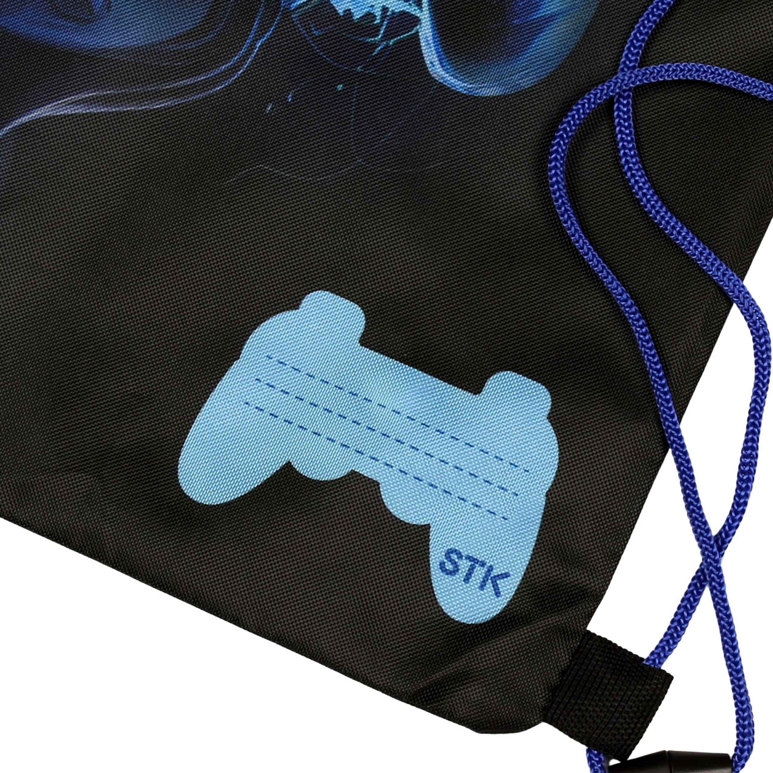 Sarcia.eu Turnbeutel Schwarz-blauer Schuhbeutel Schulumhängetasche für Spieler, 32x38 cm