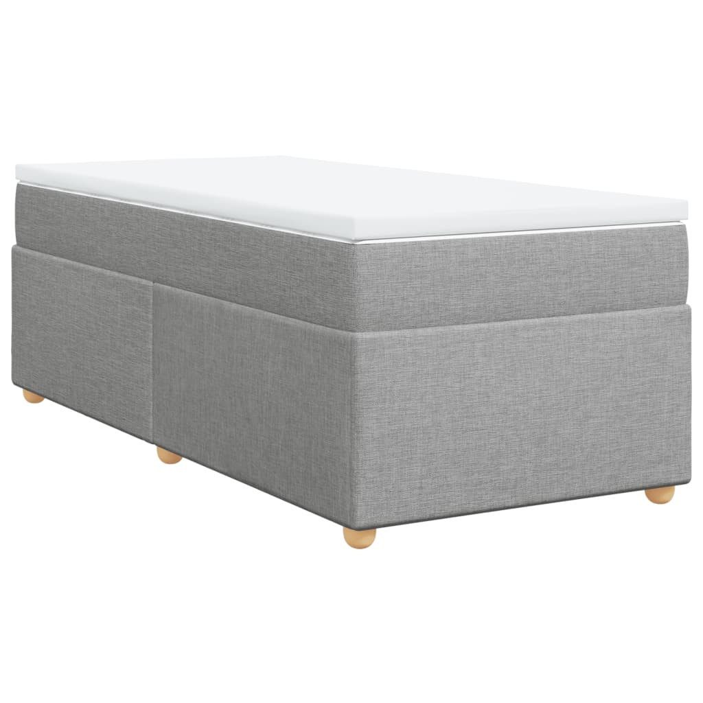 vidaXL Bett Boxspringbett mit Matratze Hellgrau 90x200 cm Stoff