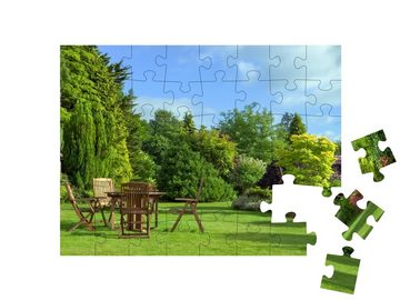 puzzleYOU Puzzle Englischer Garten im Sommer, 48 Puzzleteile, puzzleYOU-Kollektionen Garten