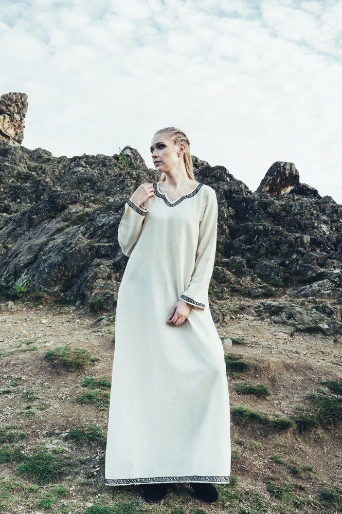 Ritter-Kostüm Wikingerkleid "Brigida" Natur L