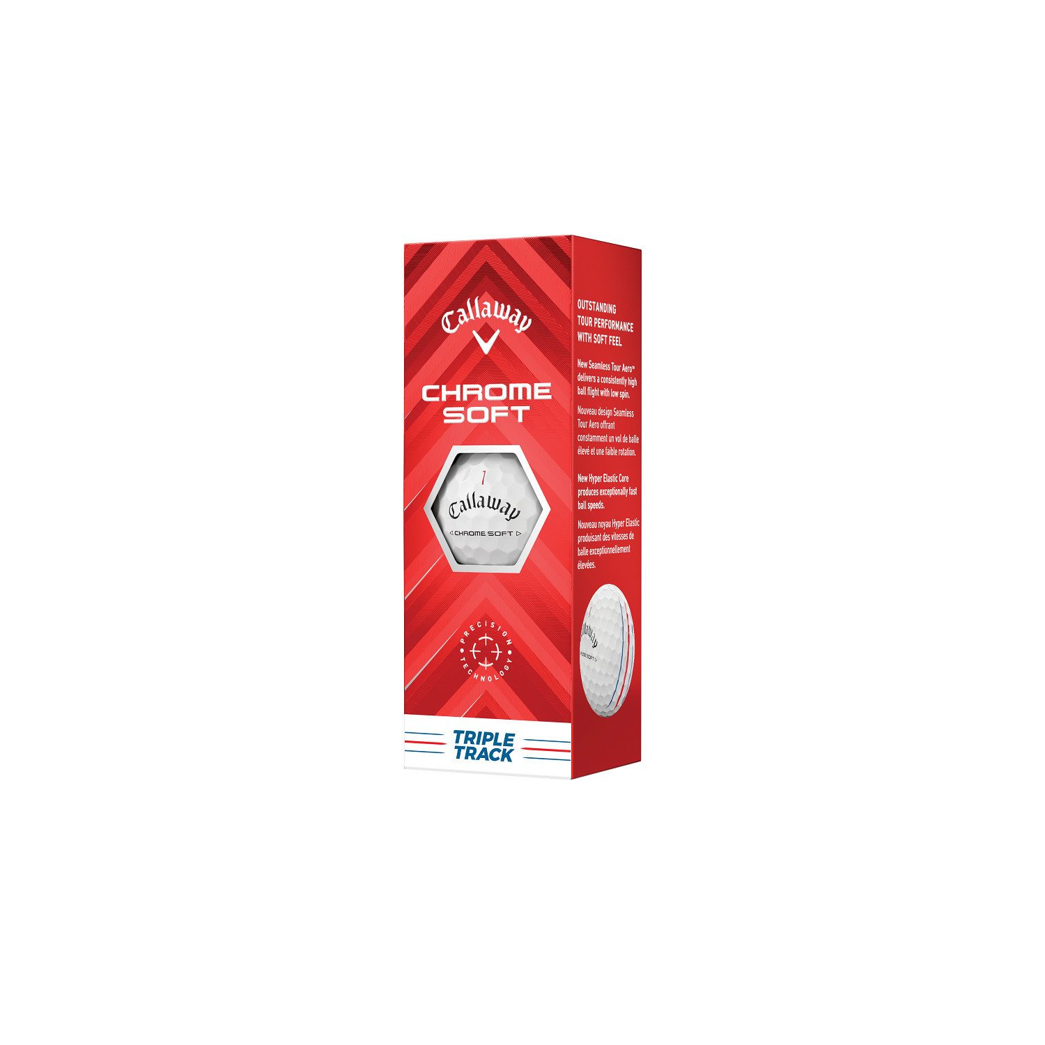 Callaway Golfball Chrome Soft Triple Track 12er Pack (1-St), Triple Track Alignment Linien