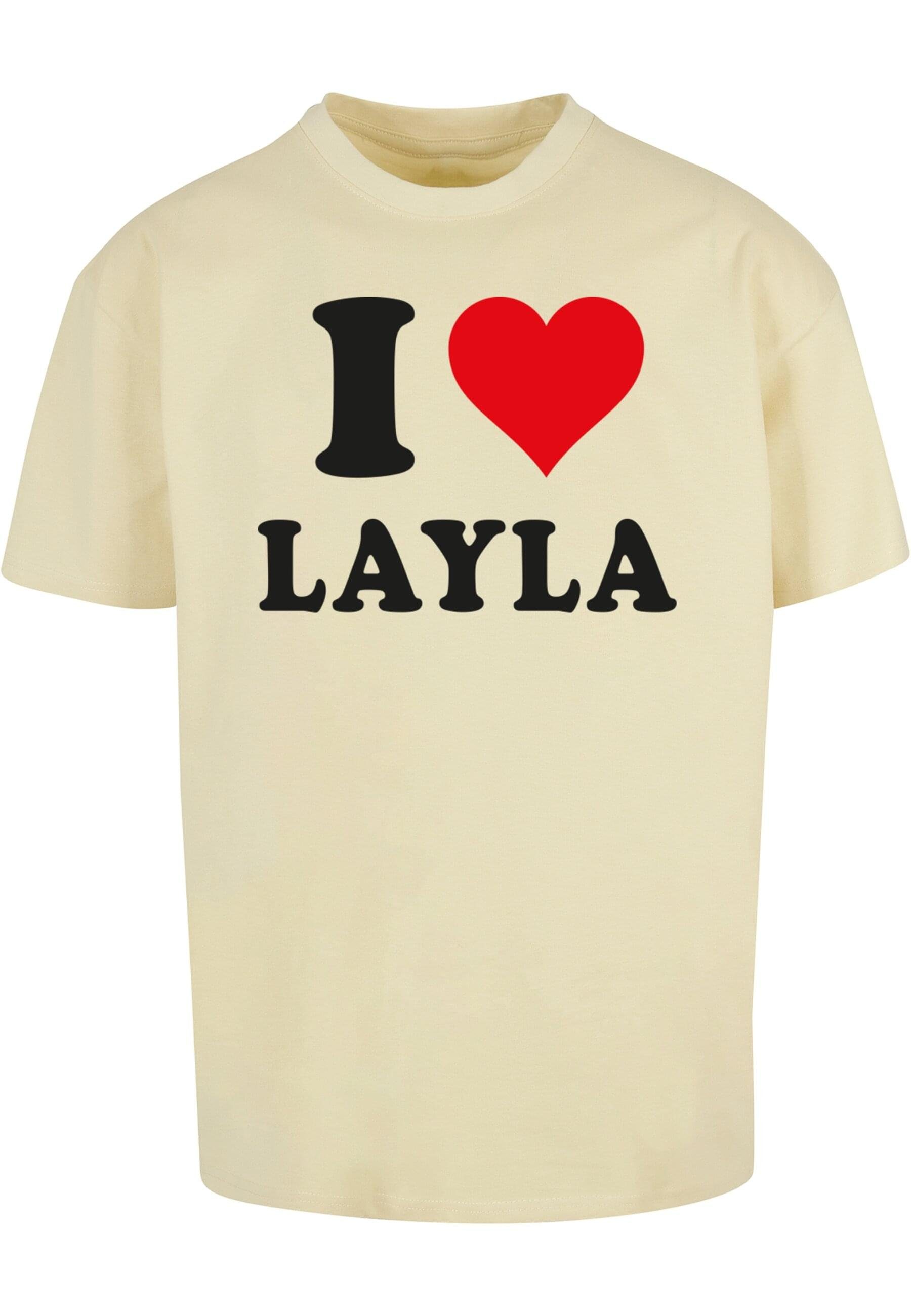 Merchcode T-Shirt Herren I Love Layla Oversize Tee (1-tlg) softyellow