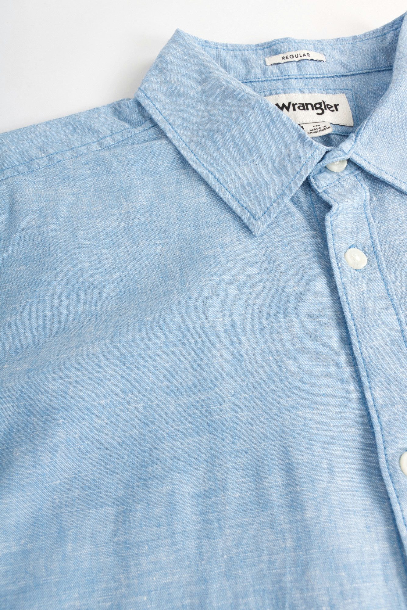 Wrangler Leinenhemd Regular Fit, kurzarm - 1 PKT SHIRT PACIFIC BLUE