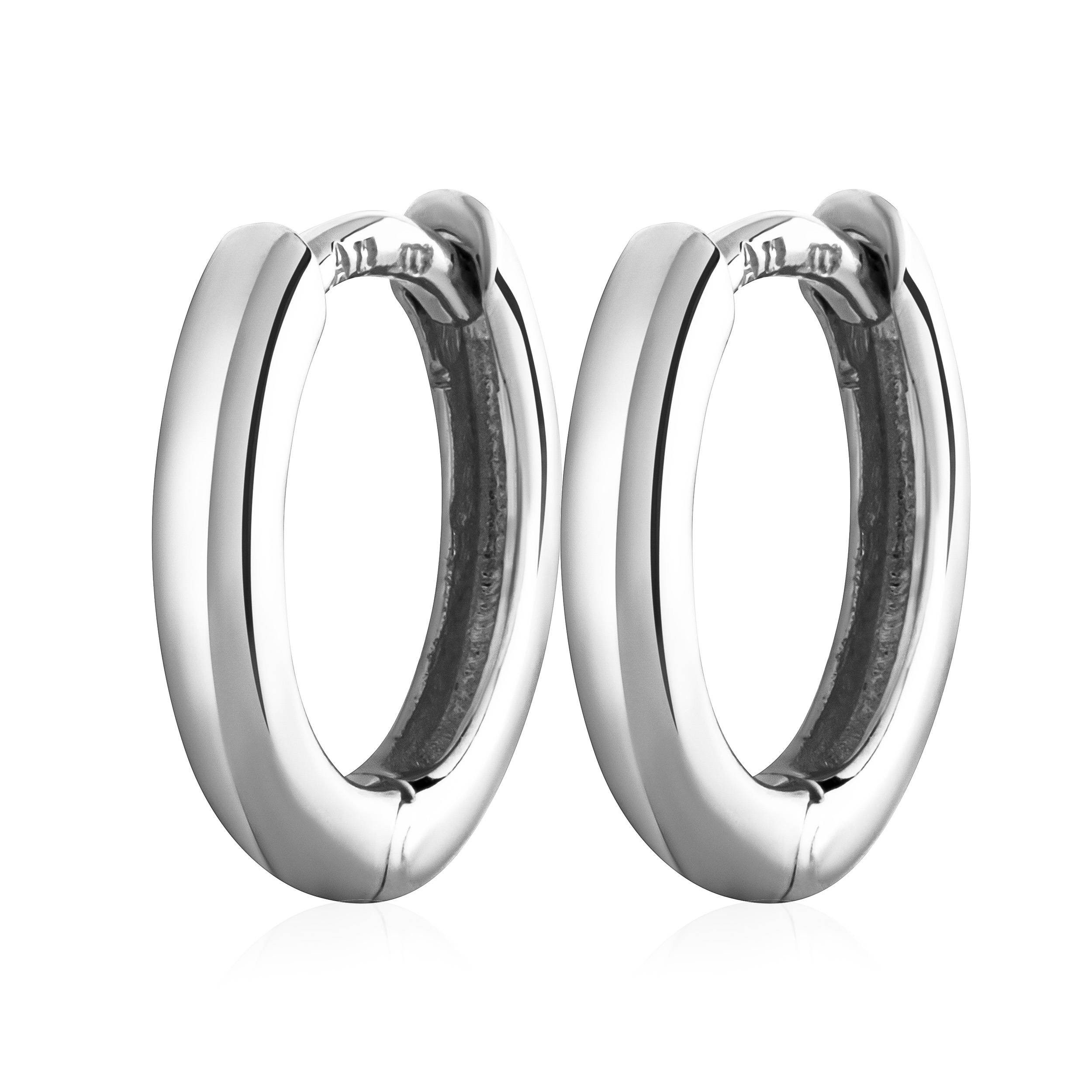 NKlaus Klappcreolen Paar Echt 925 Sterlingsilber Klapp Creolen Für Anhänger 12mm 1891