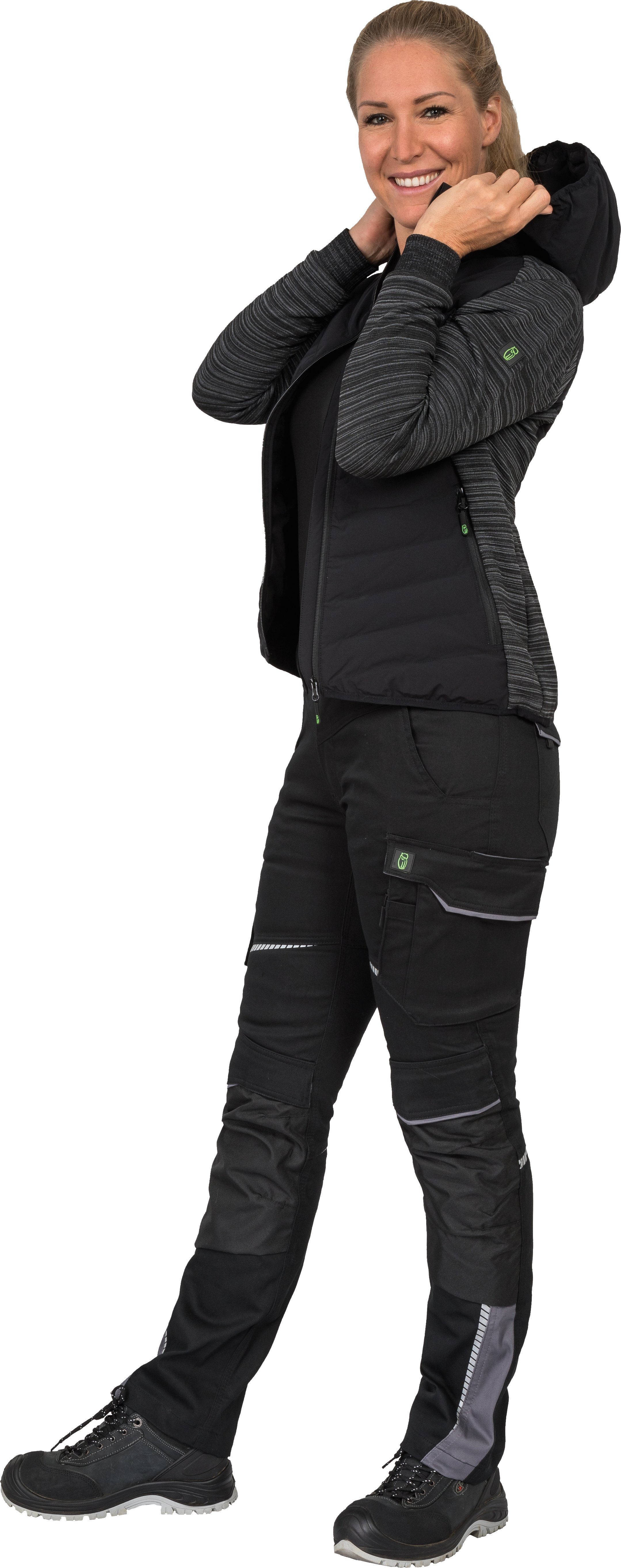 Leibwächter Arbeitshose Arbeitsjacke Damen-Hybridjacke schwarz Größe 40 (1-tlg)