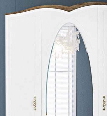 Feldmann-Wohnen Komplettschlafzimmer Tiffany, (Tiffany, Schlafzimmer-Set), 5-teilig Bett 160x200cm Weiß Eiche Provence