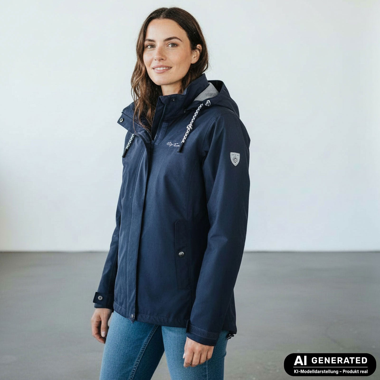 Dry Fashion Funktionsjacke Norderney Damen Übergangsjacke Wasserdicht - Outdoor-Jacke Winddicht Atmungsaktiv, Verschweißte Nähte, Kapuze abnehmbar, 2-Wege-Verschluss