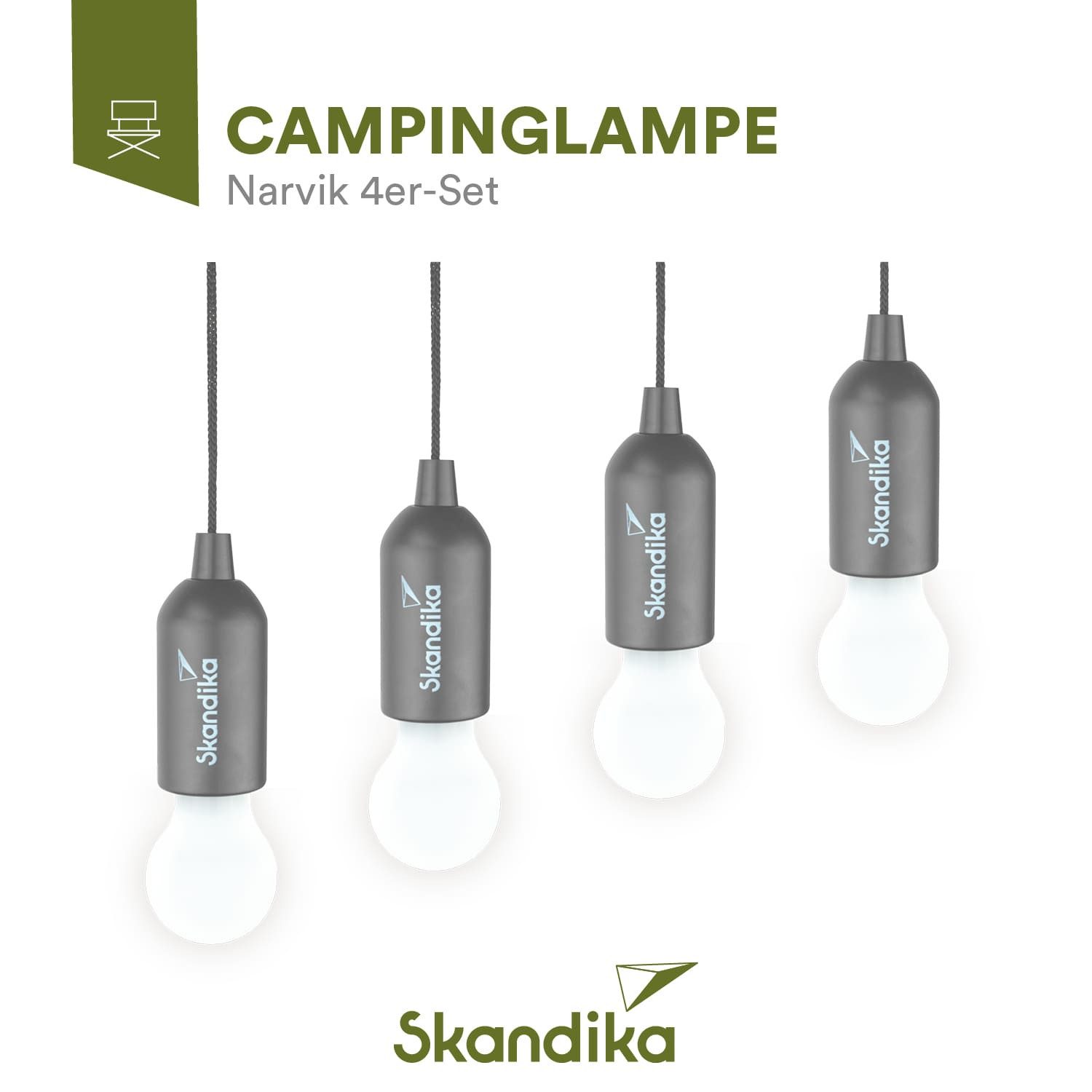 Skandika LED Gartenleuchte Campinglampe Narvik 4er-Set, hängend, tragbare Z günstig online kaufen