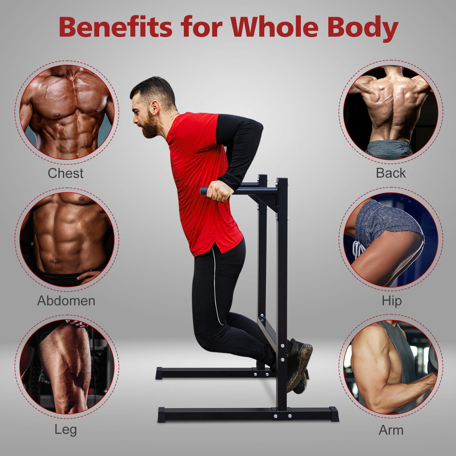 Fine Life Pro Swingstick Robuste Dip-Station mit Schaumgriffen für Heimfitness