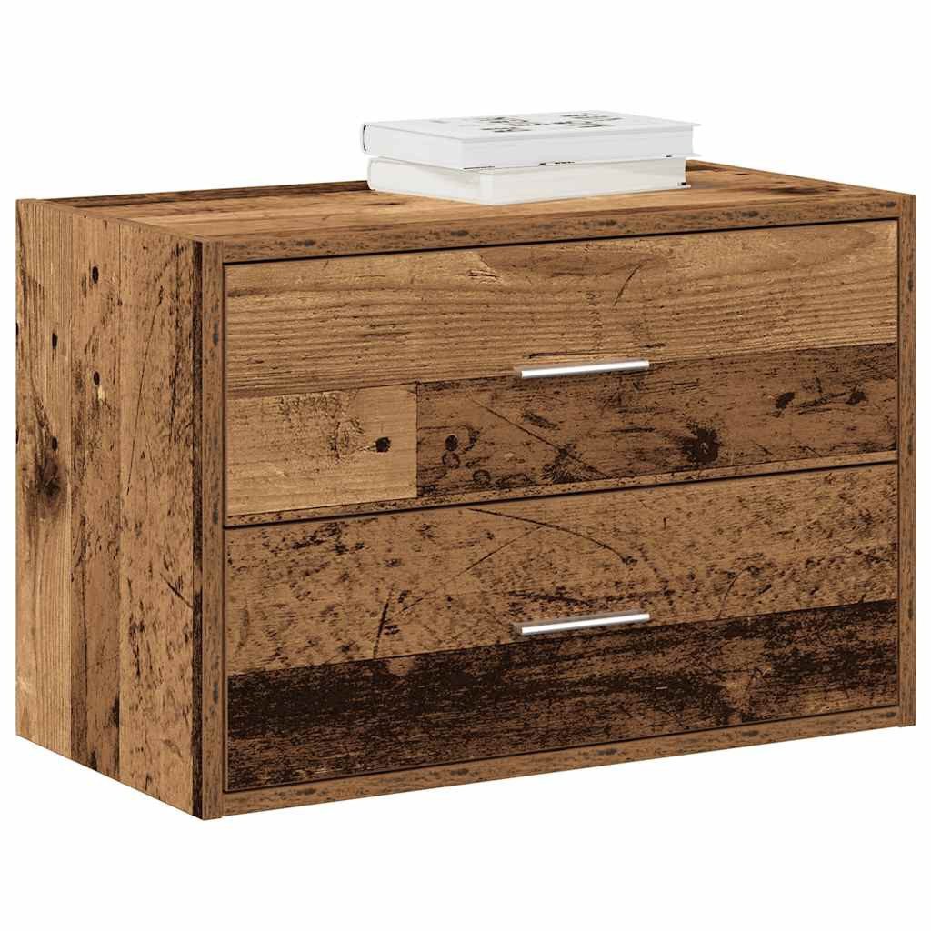 vidaXL Kommode NA Kommode Schrank mit 2 Schubladen Altholz-Optik 60x31x40cm Spanplatt