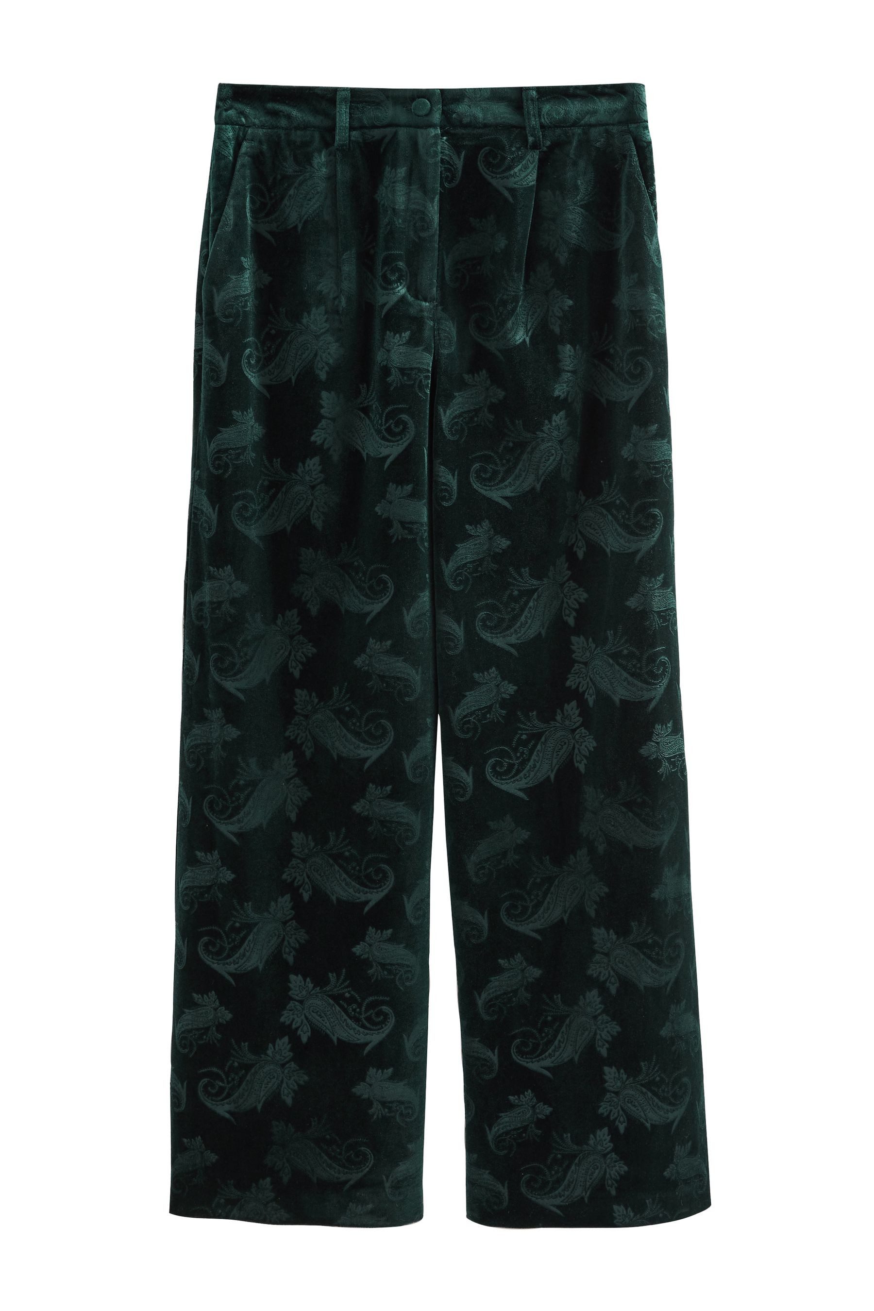 Next Samthose Hose aus geprägtem Samt mit weitem Bein (1-tlg)