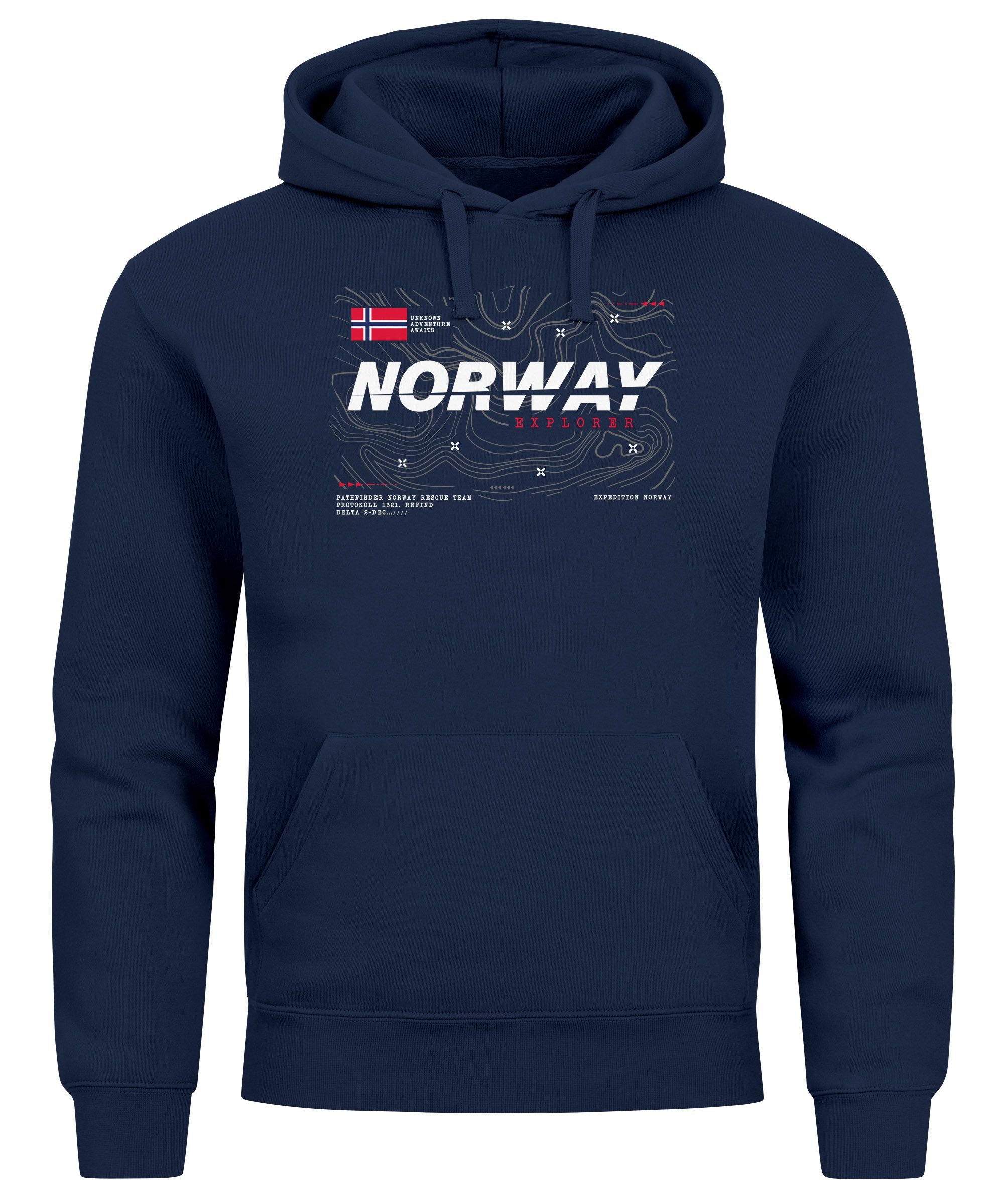 Neverless Hoodie Hoodie Herren Print Norwegen günstig online kaufen