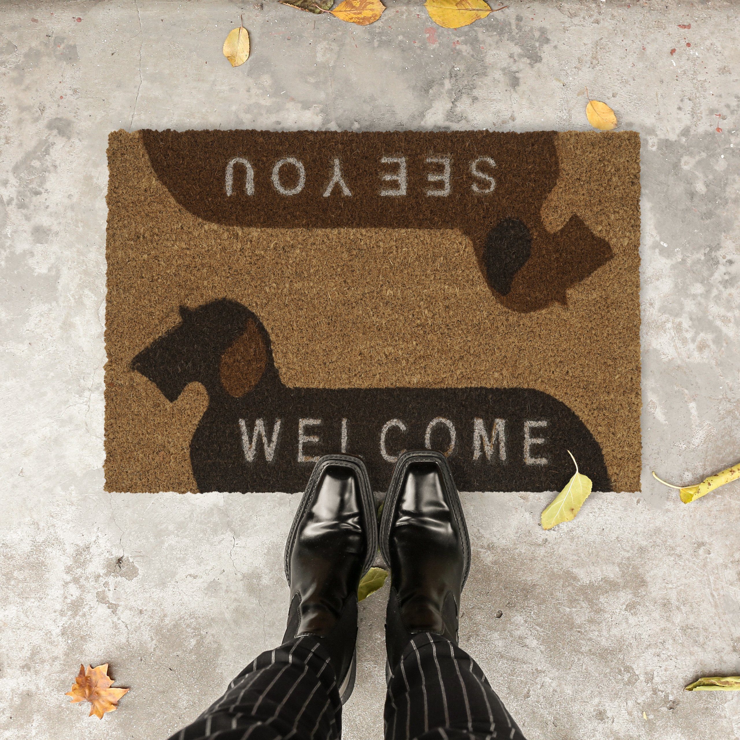 relaxdays Fußmatte Kokos Fußmatte Welcome - See You, Höhe: 15 mm günstig online kaufen