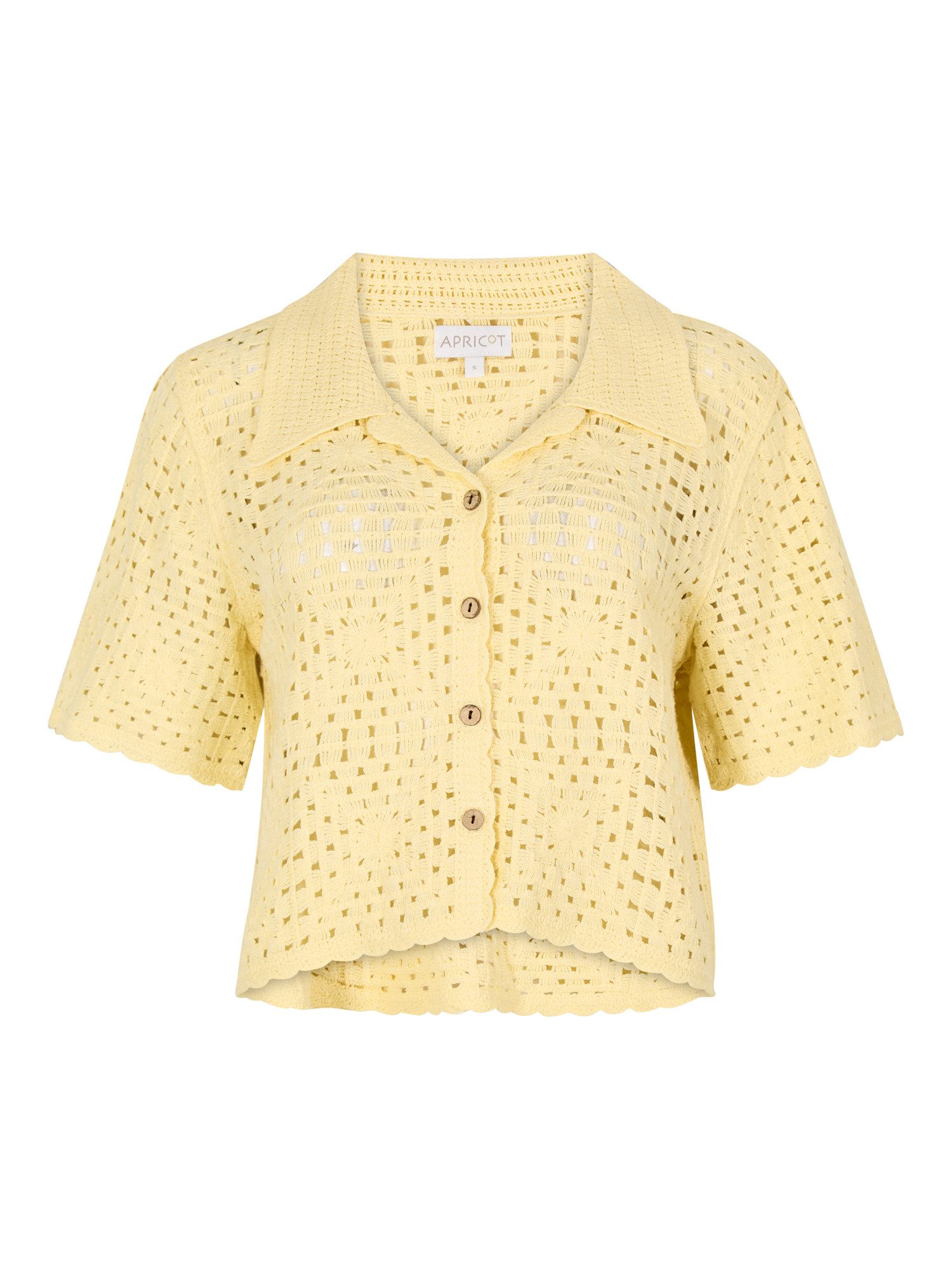 Apricot Cardigan Blumiger Cardigan mit Häkelverzierungen