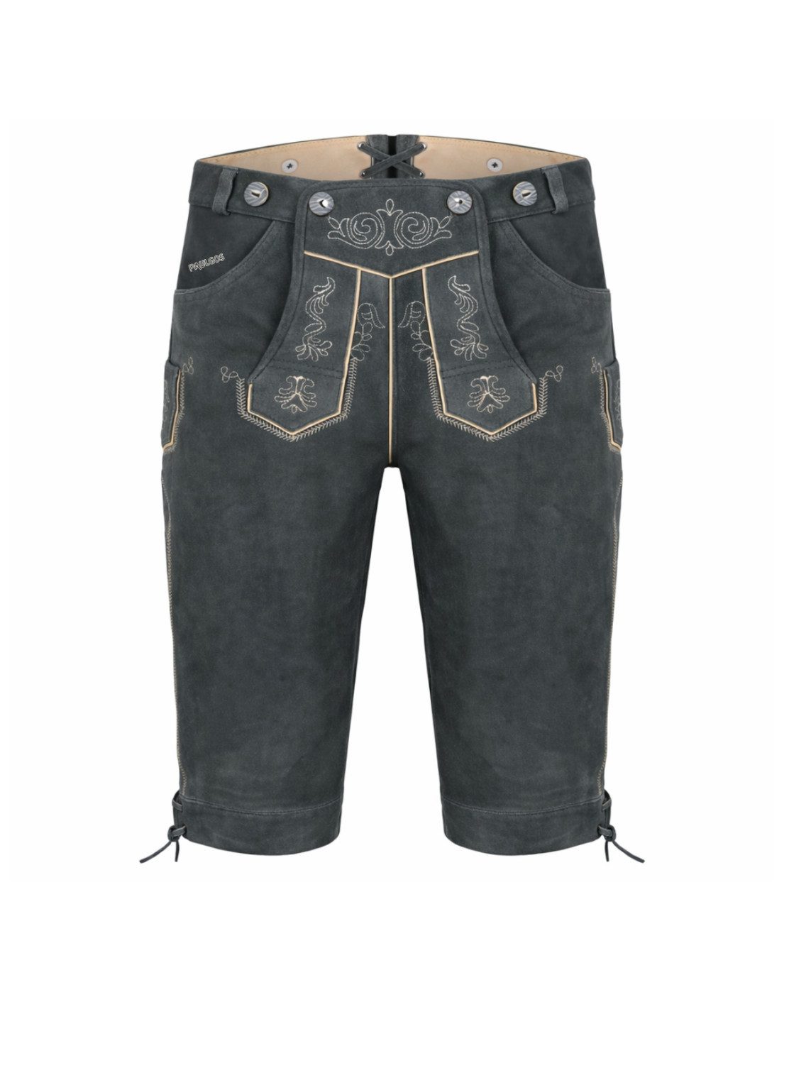 PAULGOS Trachtenhose Herren Lederhose Kniebund mit Trägern 100% Echtleder günstig online kaufen