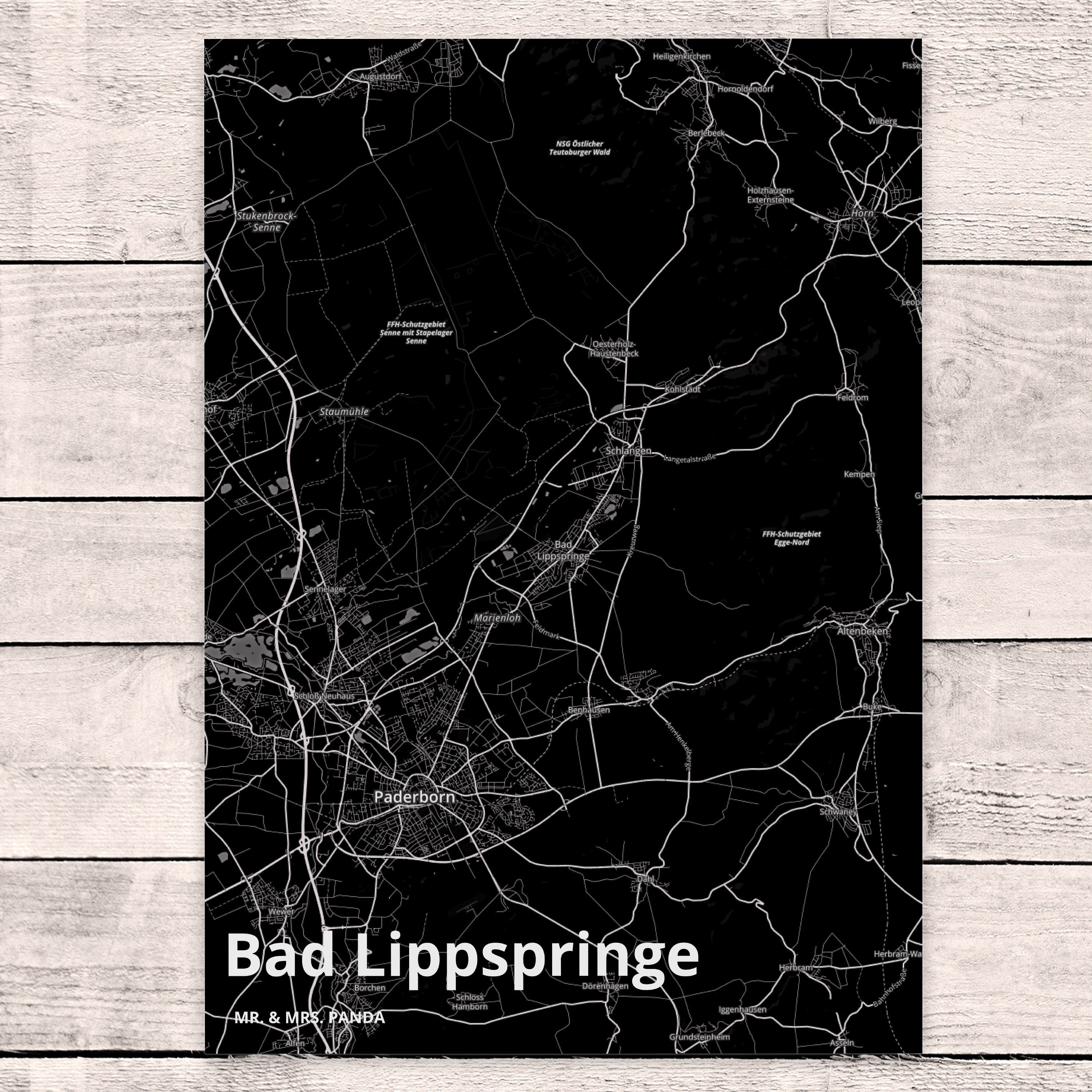 Karte, Sta - Stadt Panda Bad Lippspringe Geschenk, Postkarte Karte & Mrs. Map Mr. Landkarte Dorf