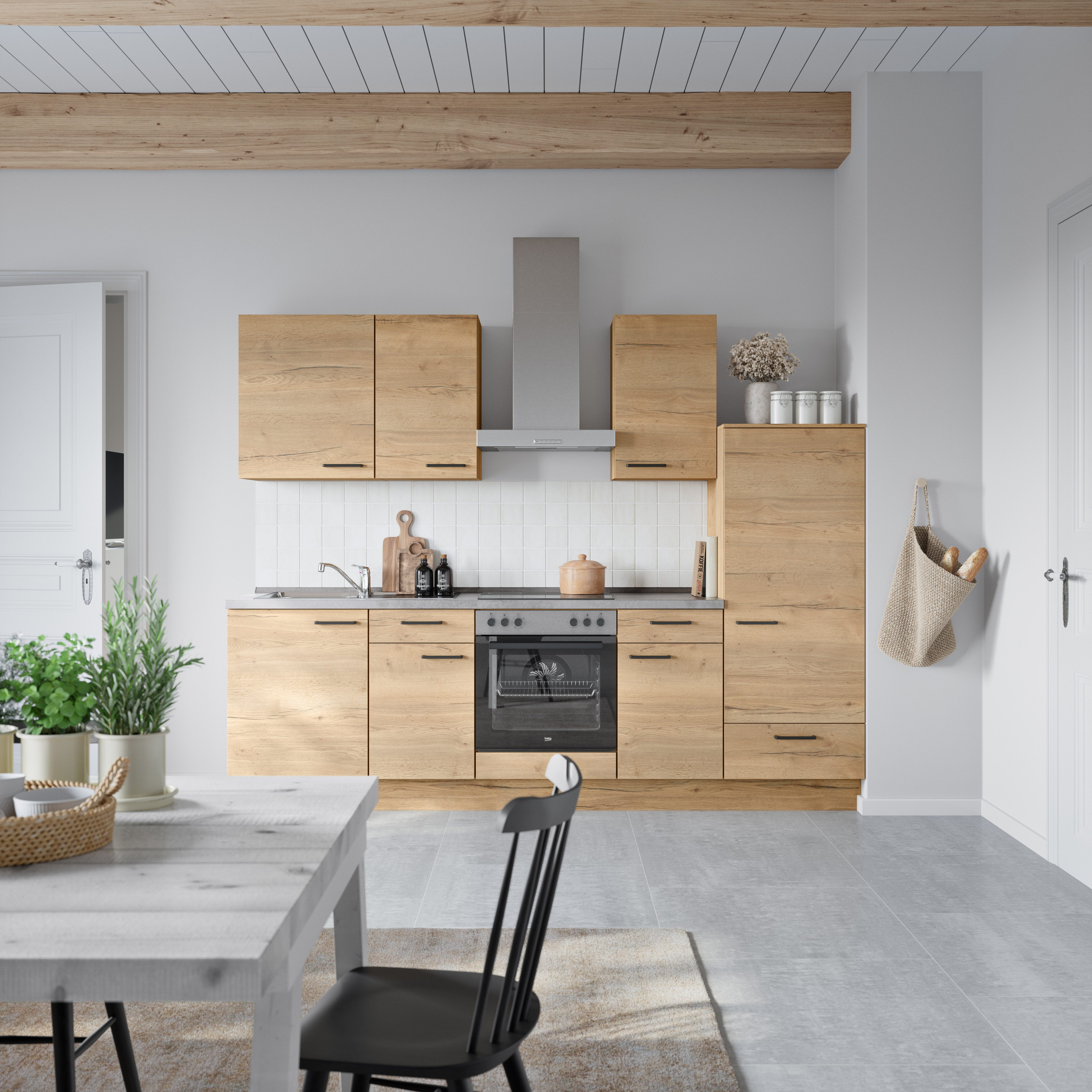 nobilia® Küchenzeile "Structura I", NEU: individuell anpassbar mit gratis Profi-Beratung, vormontiert, Breite 270 cm, Ausrichtung wählbar, wahlw. mit E-Geräten