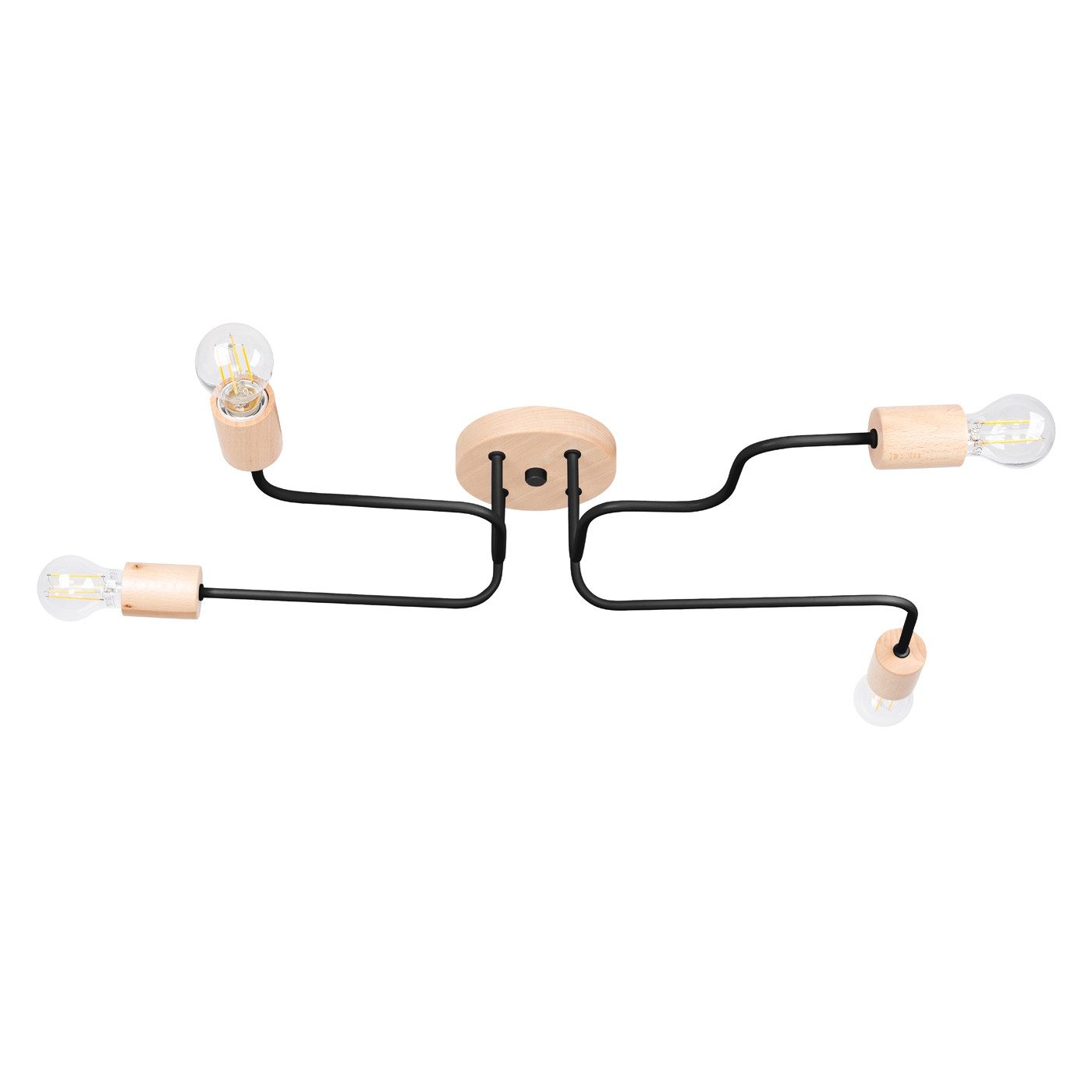 SOLLUX lighting Kronleuchter Kronleuchter Timbo 4 Schwarz, Nicht enthalten