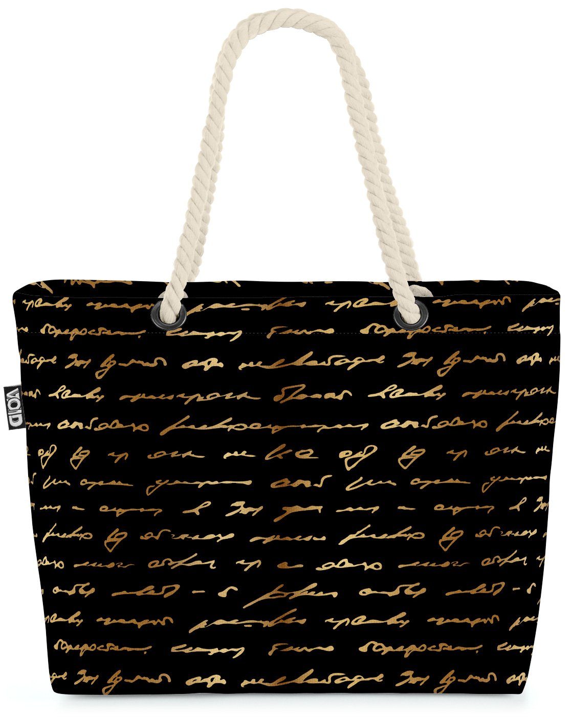 Strandtasche VOID Autor Handschrift Schriftsteller Buch (1-tlg), Bag Roman geschrieben Beach Goldtext