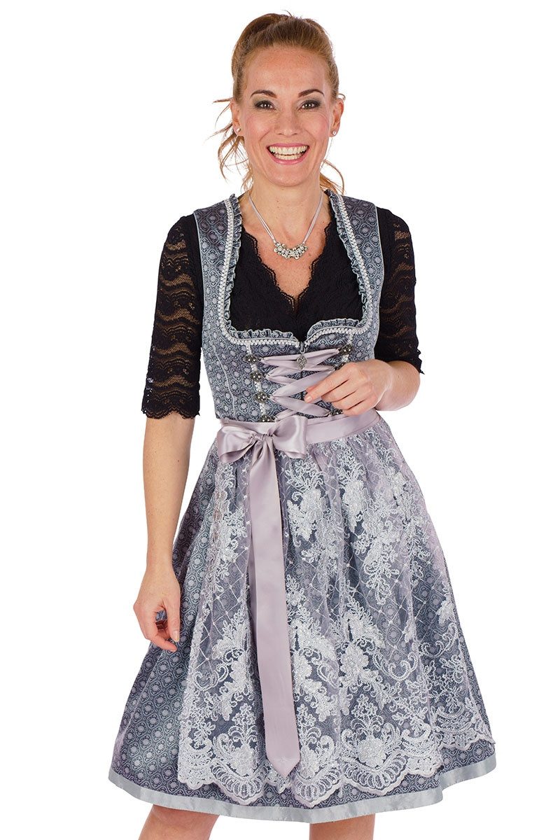 Dirndl Midi Dirndl 2tlg. - WANJA - silber/schwarz