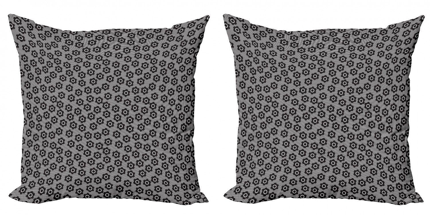 Kissenbezüge Modern Accent Doppelseitiger Digitaldruck, Abakuhaus (2 Stück), Streifen Blumen auf Streifen