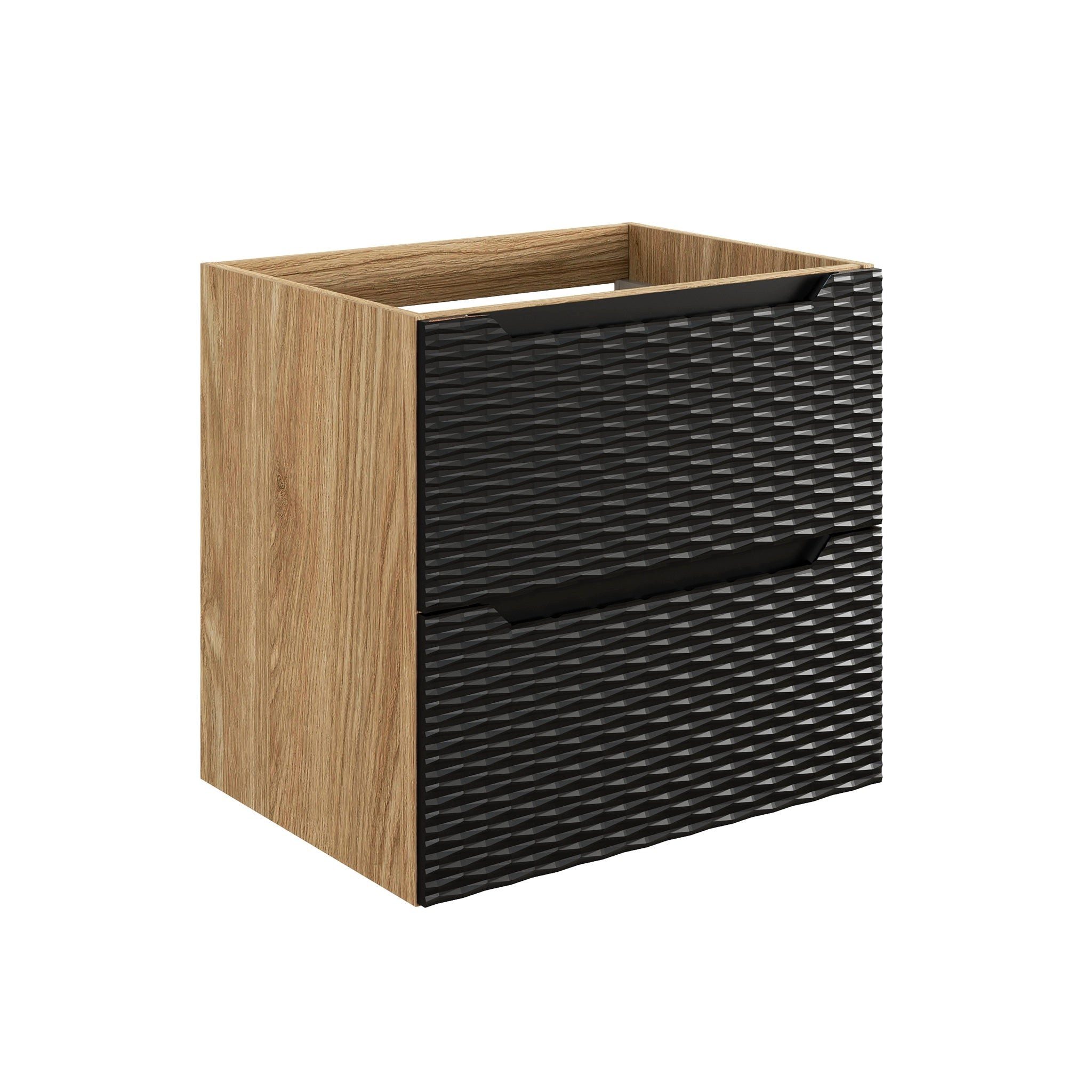 ROYAL24_MARKT Waschbeckenunterschrank Waschbeckenunterschrank Oceana Schwarz matt 60×57×46 cm