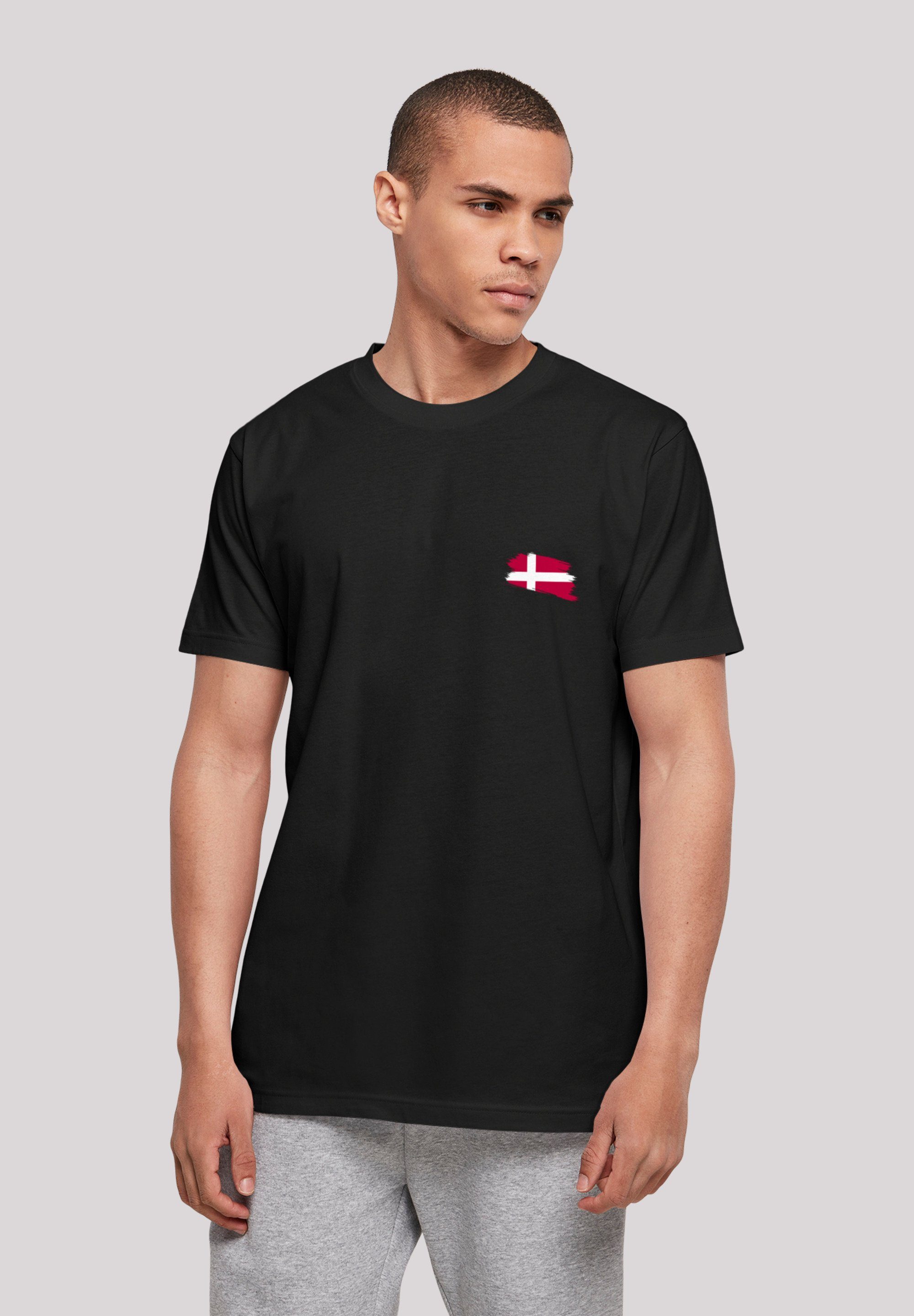 F4NT4STIC T-Shirt Dänemark Flagge Denmark Print schwarz