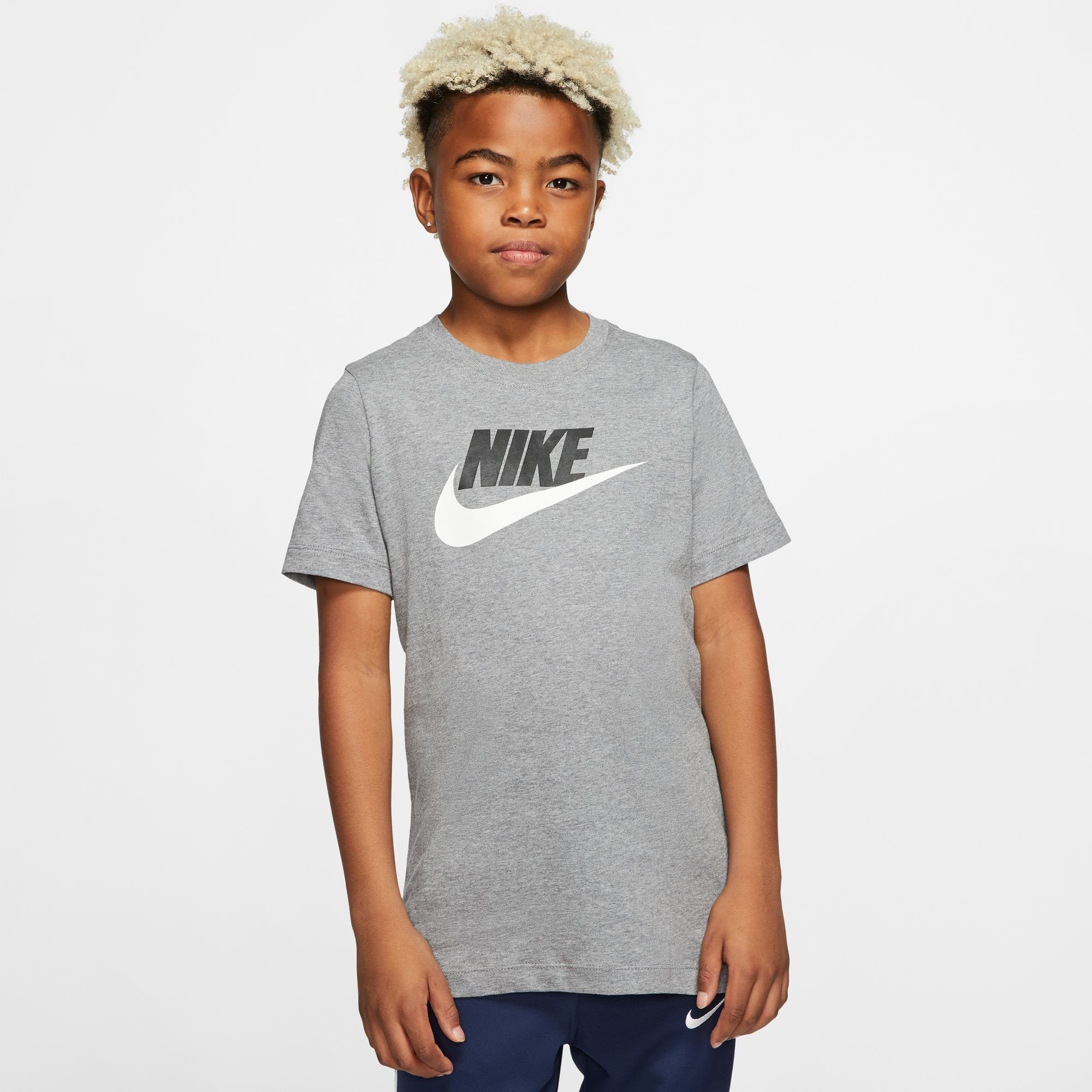 Nike Sportswear T-SHIRT T-Shirt KIDS' grau-meliert COTTON BIG