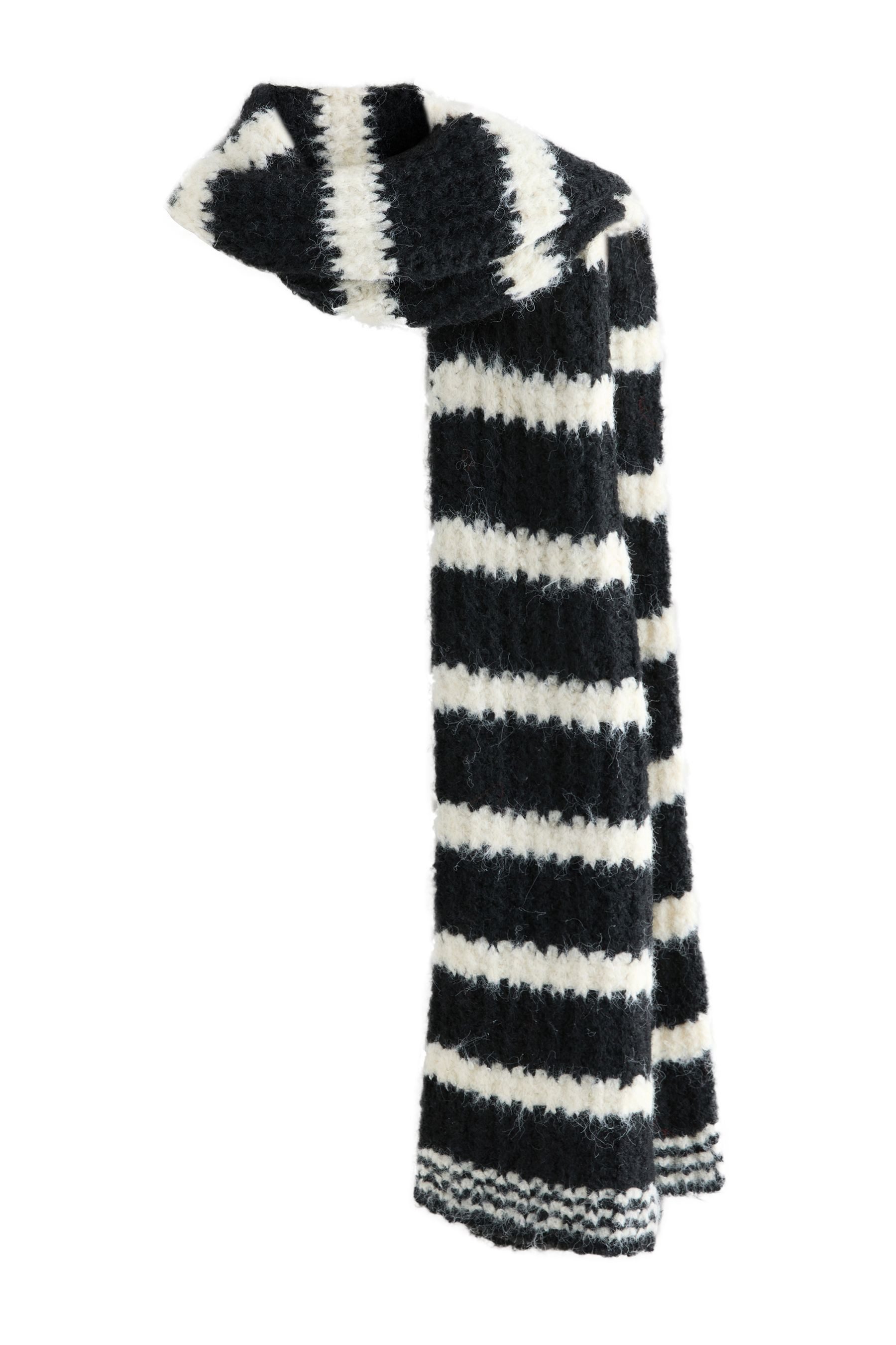 Next Schal Gestreifter Strickschal aus Wollmischgewebe, (1-St)