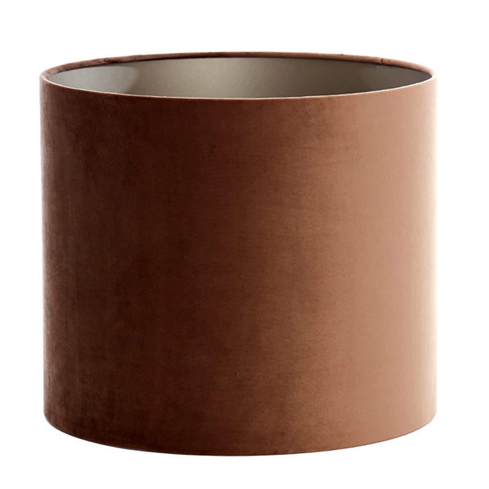 Dirk Davids Leuchten GmbH Lampenschirm Lampenschirm Zylinder in Velours Schoko Braun 35-35-30cm, Hochwertiger Velours-Stoff