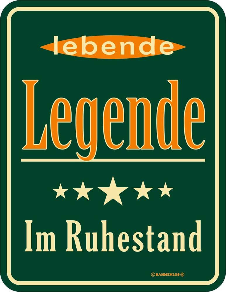 Metallschild Lebende Legende im Ruhestand - Fun-Schilder - Blechschild