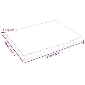 furnicato Wandregal Hellbraun 60x50x2 cm Massivholz Eiche Behandelt