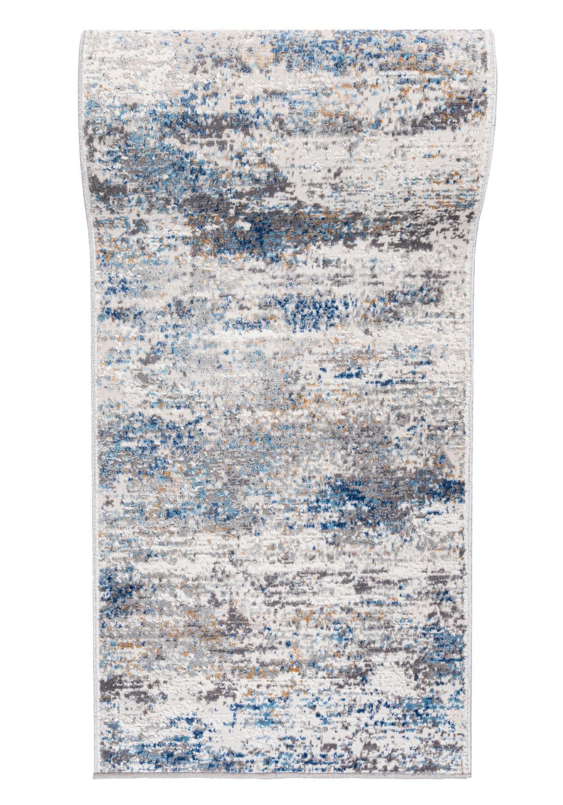 Mazovia Läufer Modern Abstrakt Anthrazit Blau Flur, Schlafzimmer, Diele, Fußbodenheizung