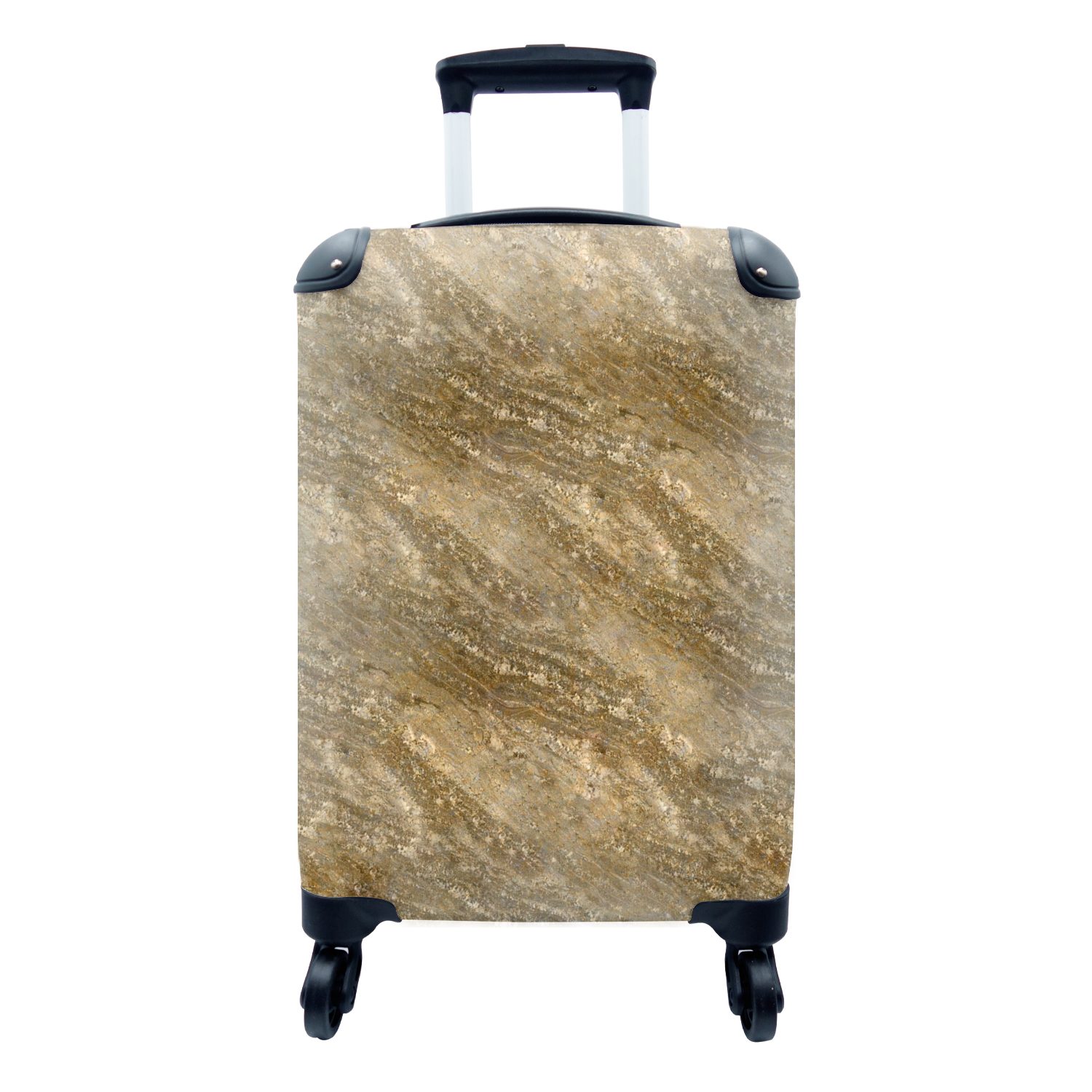 MuchoWow Handgepäckkoffer Marmor - Gold - Granit - Muster, 4 Rollen, Reisetasche mit rollen, Handgepäck für Ferien, Trolley, Reisekoffer