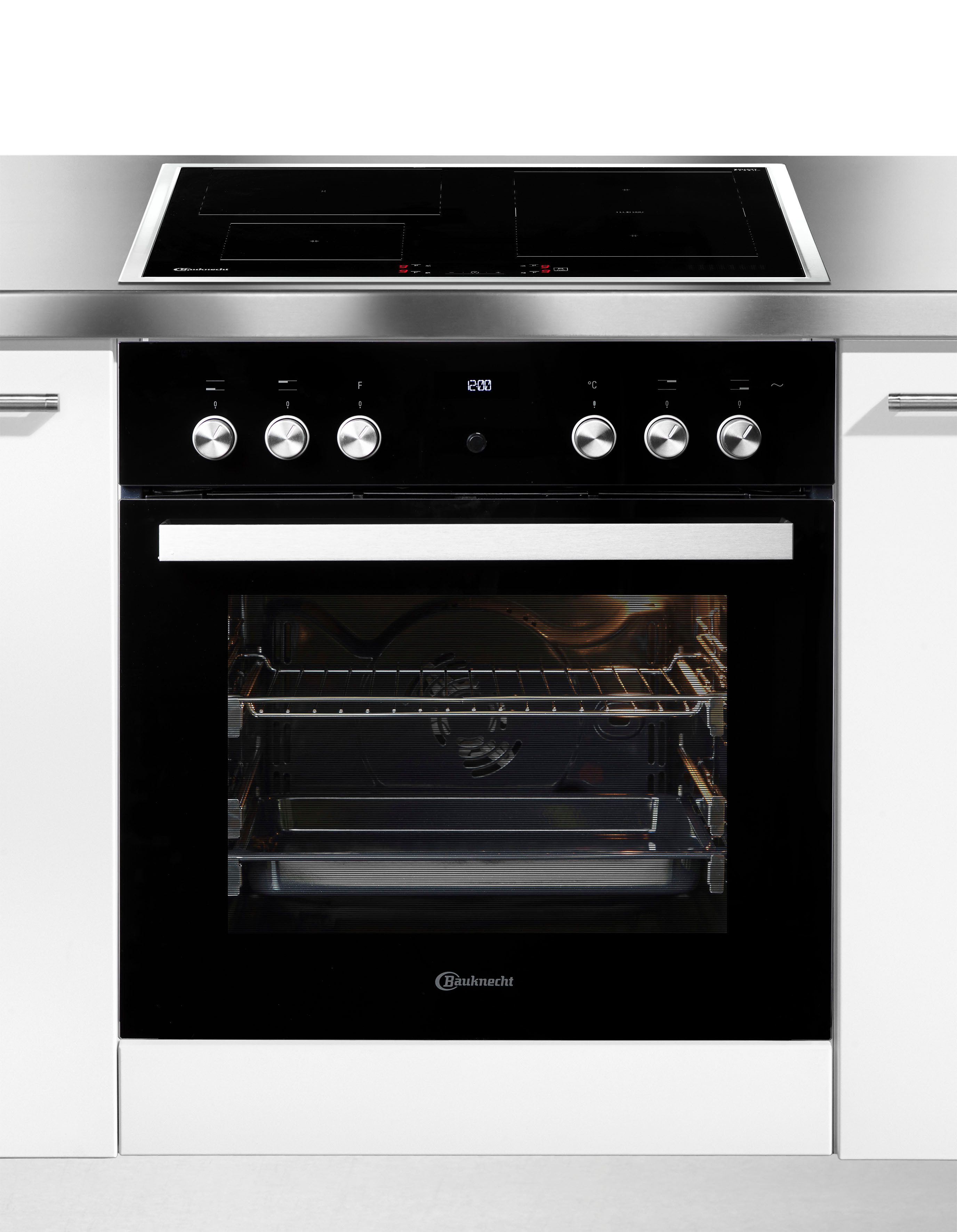 BAUKNECHT Flex-Induktions-Herd-Set HEKO LIMBO FLEXI, mit 3-fach-Teleskopauszug, Flexi Duo – kombinierbare Zonen für flexibles Kochen, SoftClose