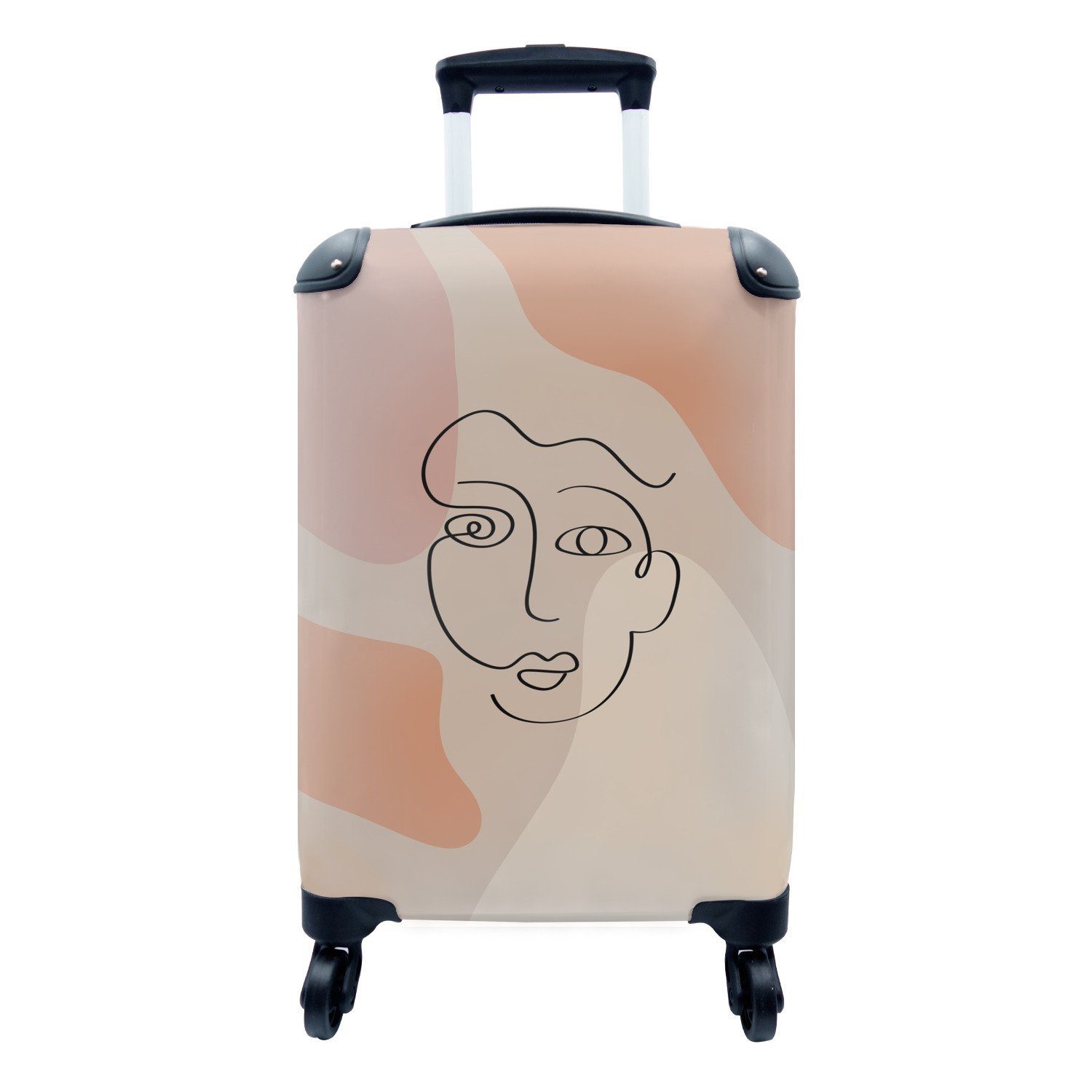 MuchoWow Handgepäckkoffer Pastell - Gesicht - Flecken, 4 Rollen, Reisetasche mit rollen, Handgepäck für Ferien, Trolley, Reisekoffer