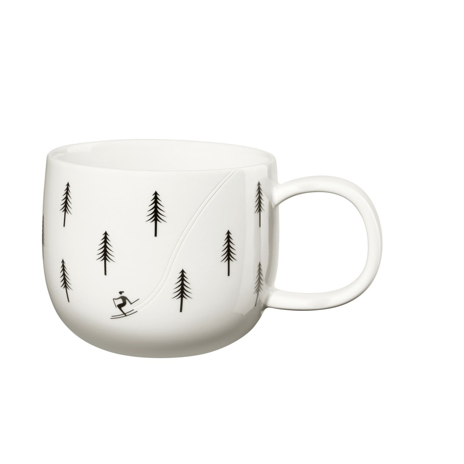 ASA SELECTION Becher Joy Snow Tracks Skiing 400 ml, 1-tlg., Porzellan