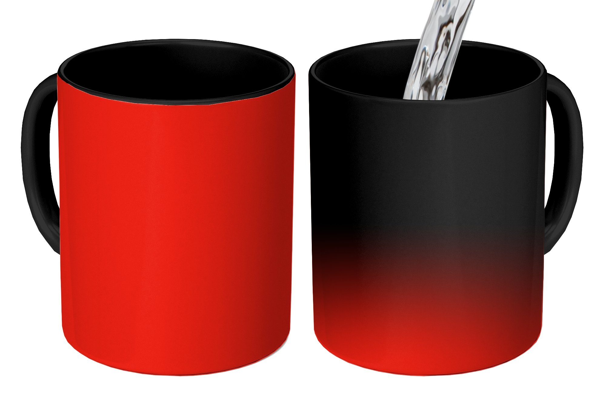 MuchoWow Tasse Rot - Farbe - Einfarbig, Keramik, Farbwechsel, Kaffeetassen, Teetasse, Zaubertasse, Geschenk