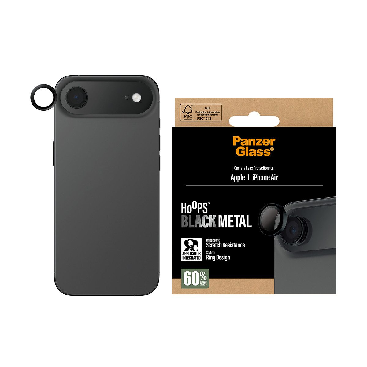 SAFE by PanzerGlass Displayschutzglas Hoops black iPhone Air
