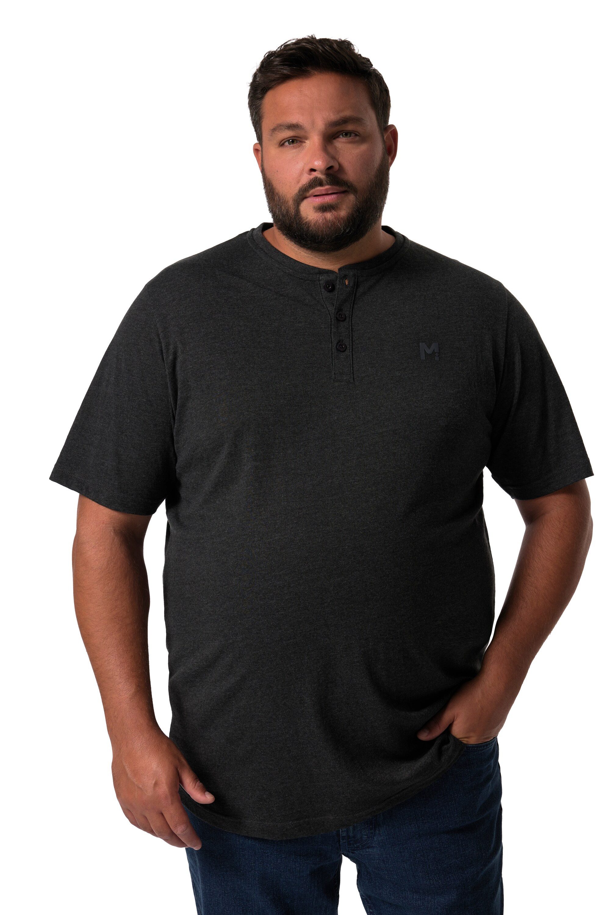 Men Plus T-Shirt Henley 2er-Pack Basic Halbarm Rundhals günstig online kaufen