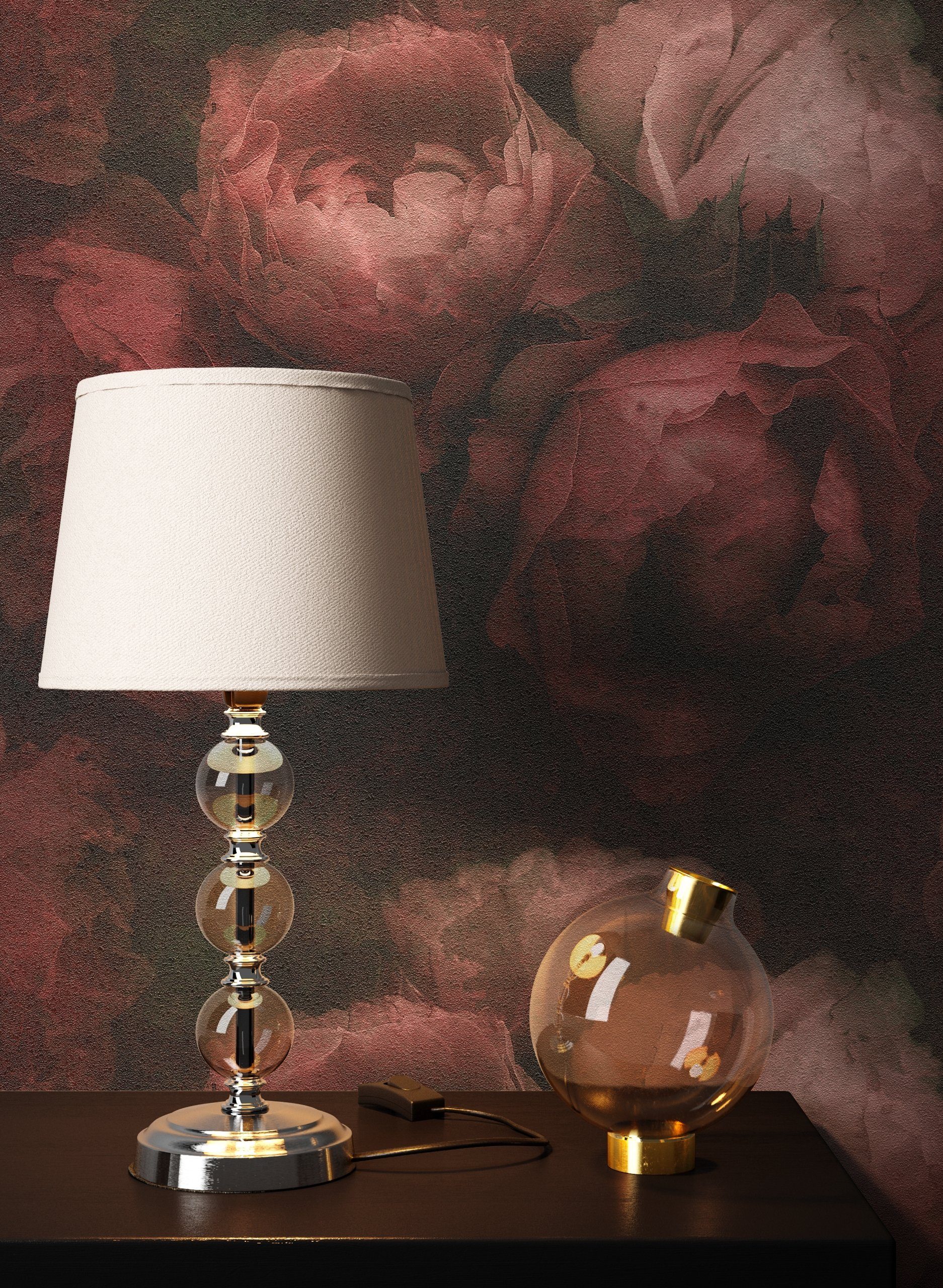 Newroom Vliestapete Rot Tapete Blumen Floral Vintage Blumentapete Rosa Schwarz Rosen 3d Optik Fur Schlafzimmer Wohnzimmer Kuche Online Kaufen Otto