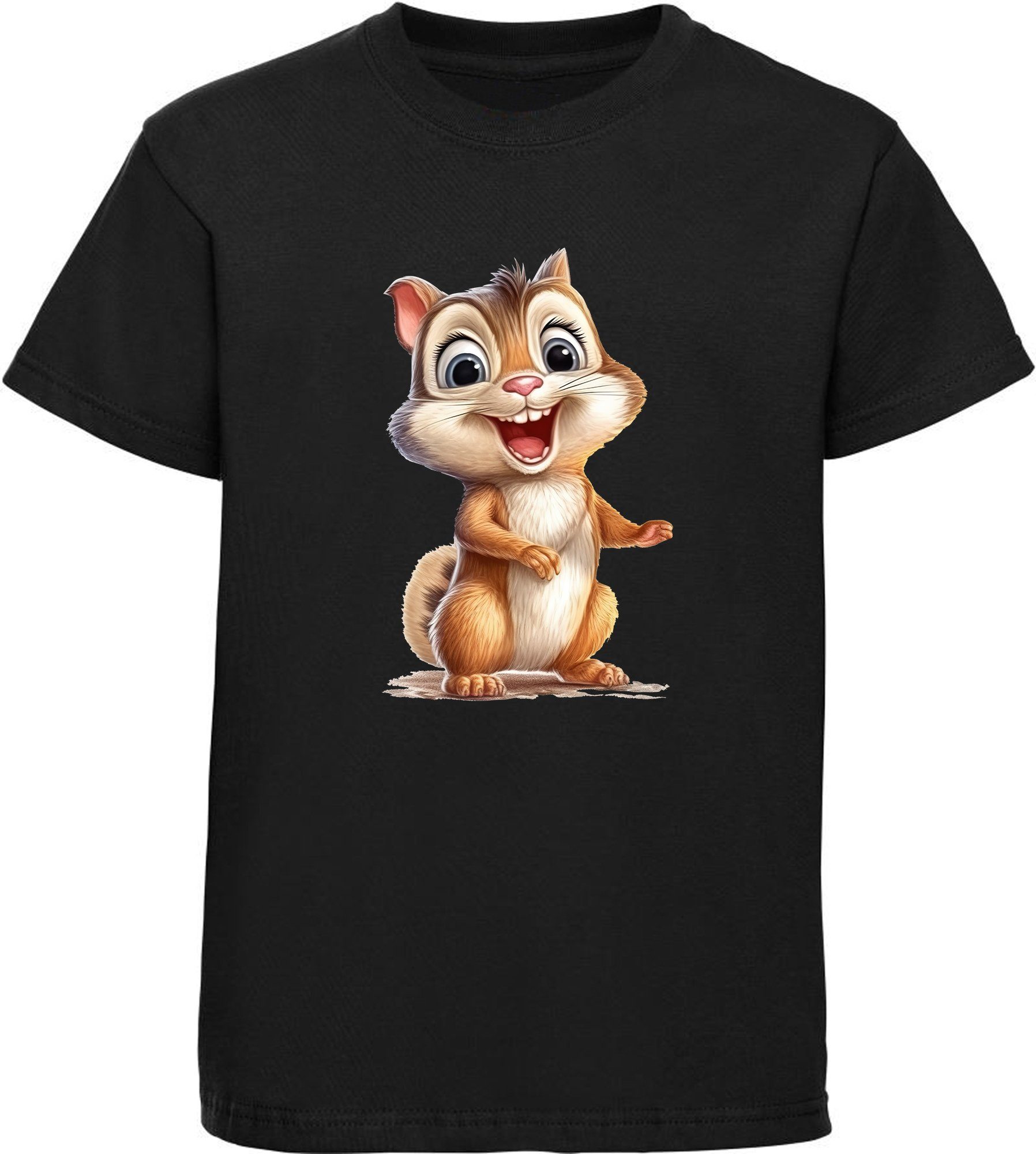 T-Shirt Kinder Wildtier Print Shirt bedruckt - Baby Eichhörnchen
