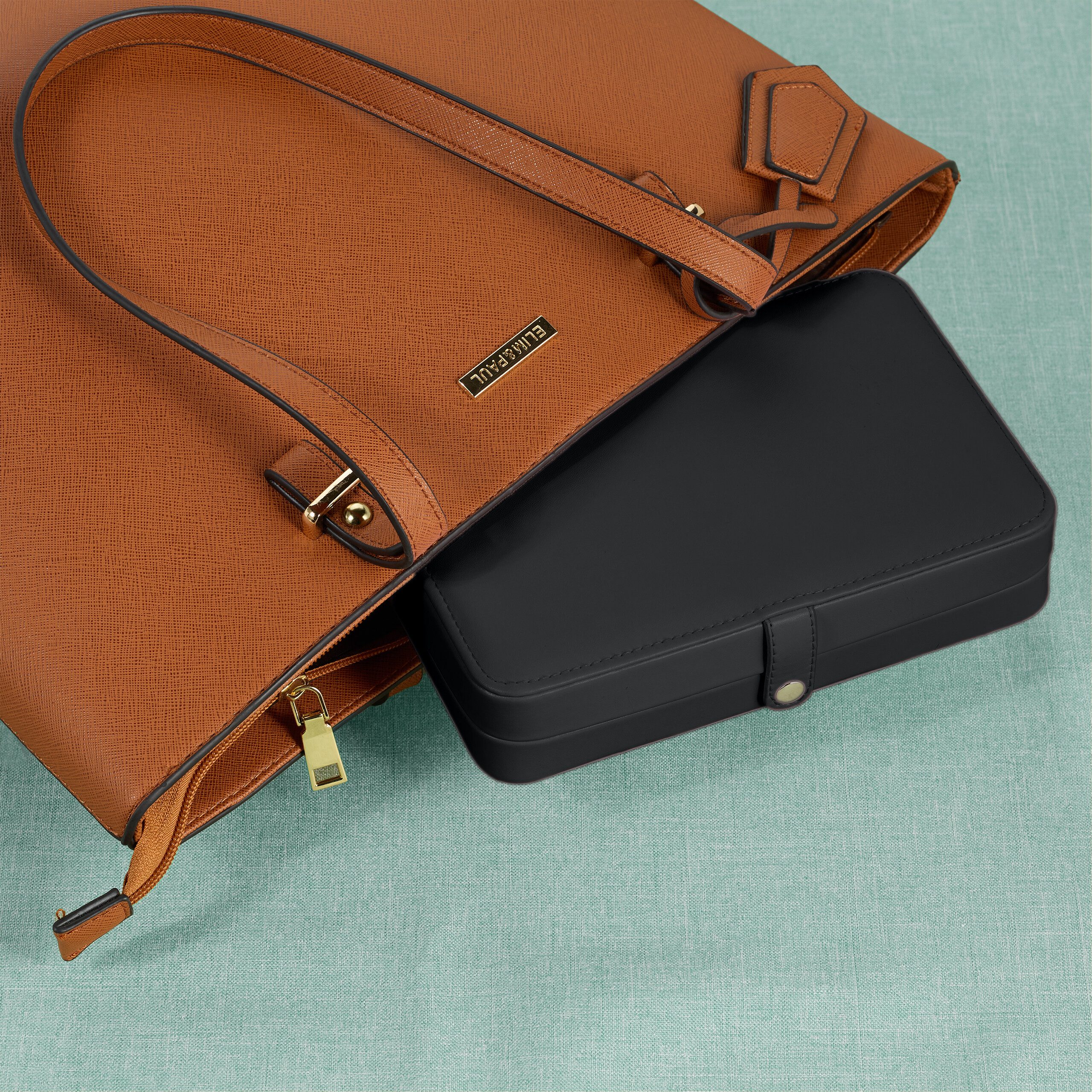 relaxdays Schmuckkasten Schmuckkästchen für Reisen, schwarz günstig online kaufen