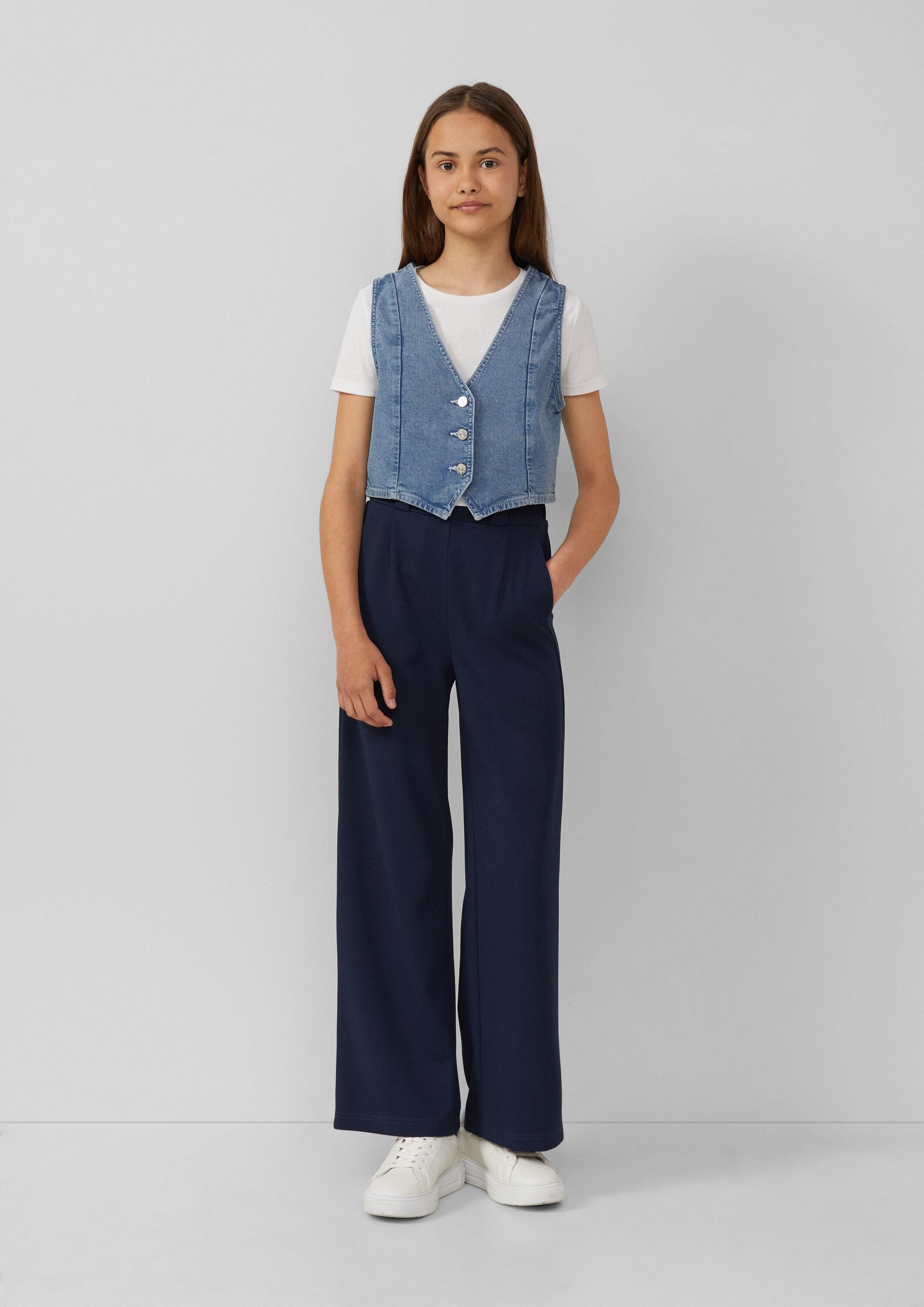 s.Oliver Funktionsweste Indoor-Weste Denim-Weste mit Glitzer-Finishing