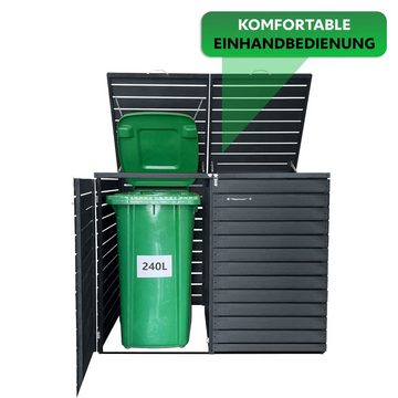 Endorphin Mülltonnenbox Comfort Mülltonnengarage / Mülltonnenbox Anthrazit für 2x 240 L nachh