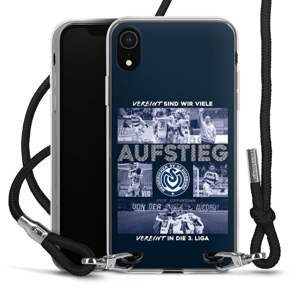 DeinDesign Handyhülle MSV Duisburg Aufstieg Offizielles Lizenzprodukt, Apple iPhone Xr Handykette Hülle mit Band Case zum Umhängen
